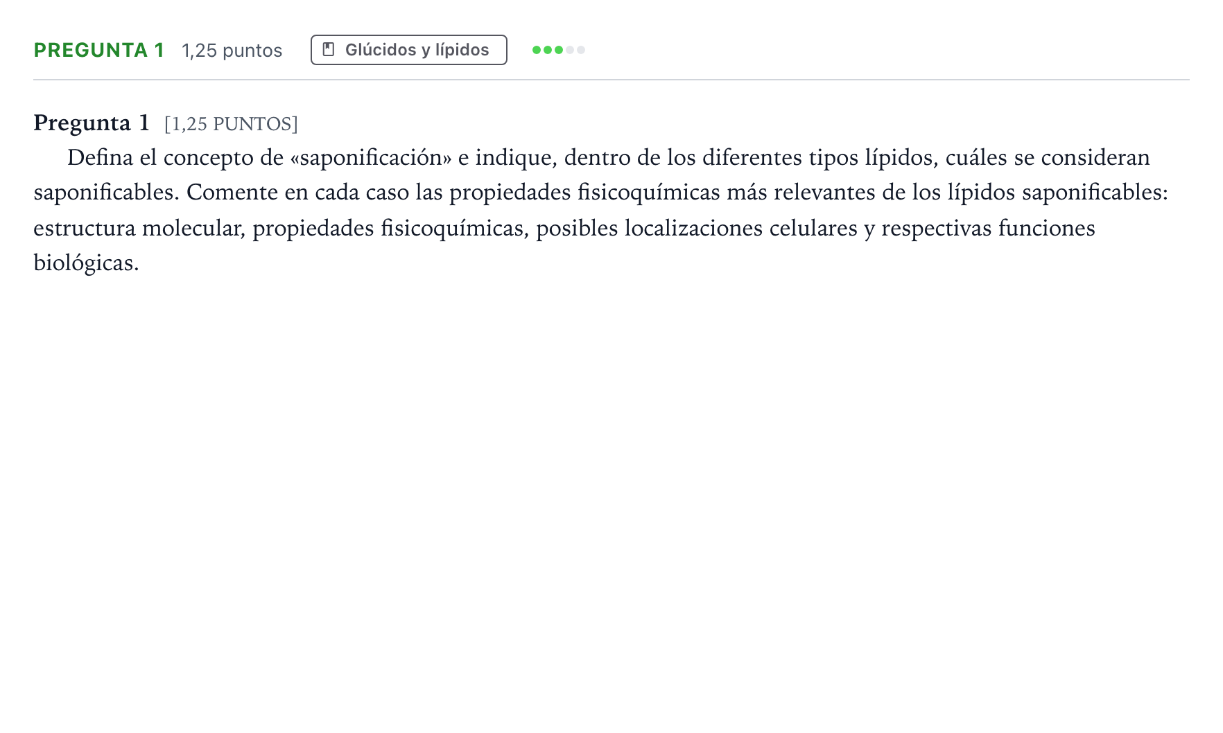 Enunciado: Pregunta 1 · Biología PAU Cantabria Ordinaria 2022