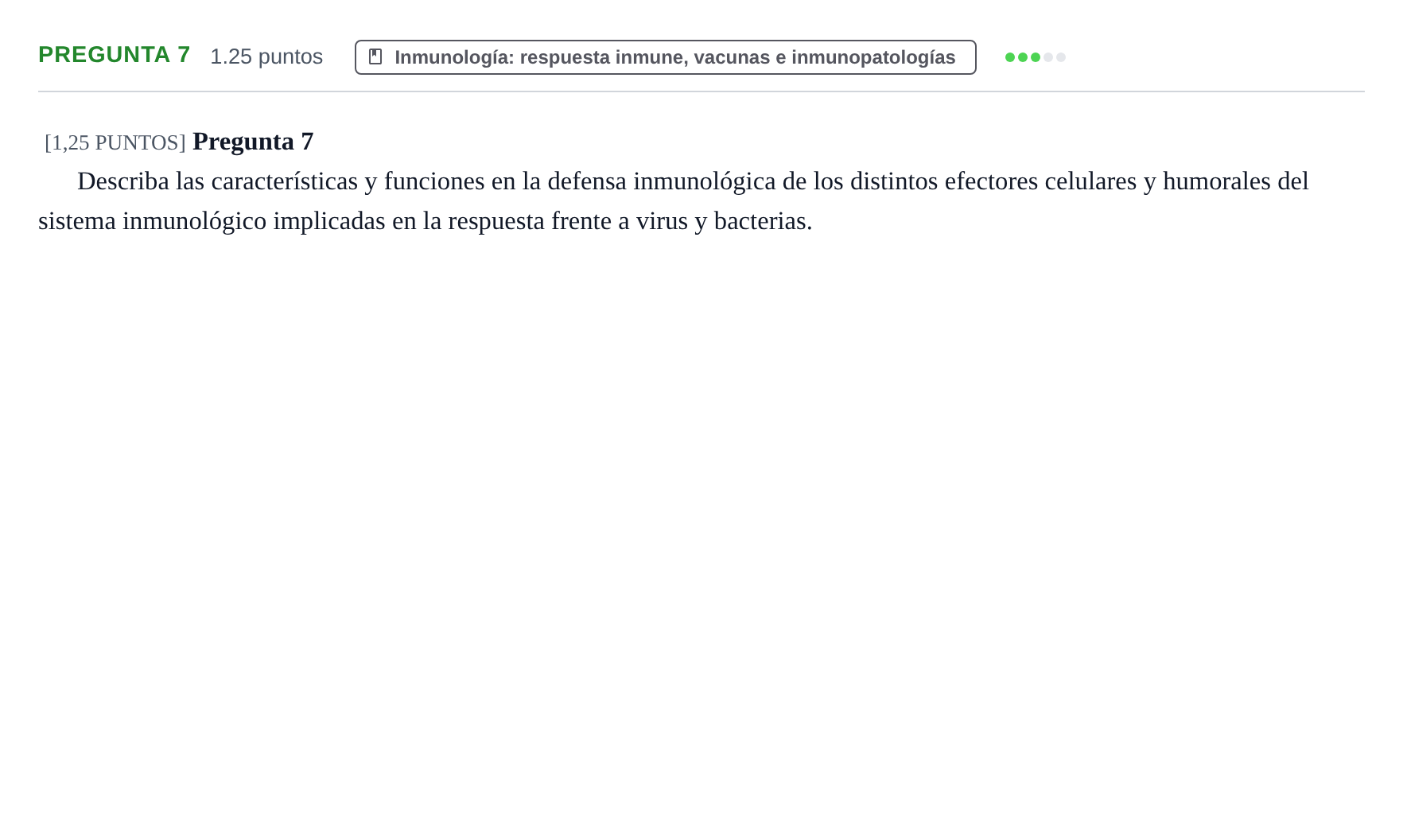 Enunciado: Pregunta 7 · Biología PAU Cantabria Ordinaria 2022