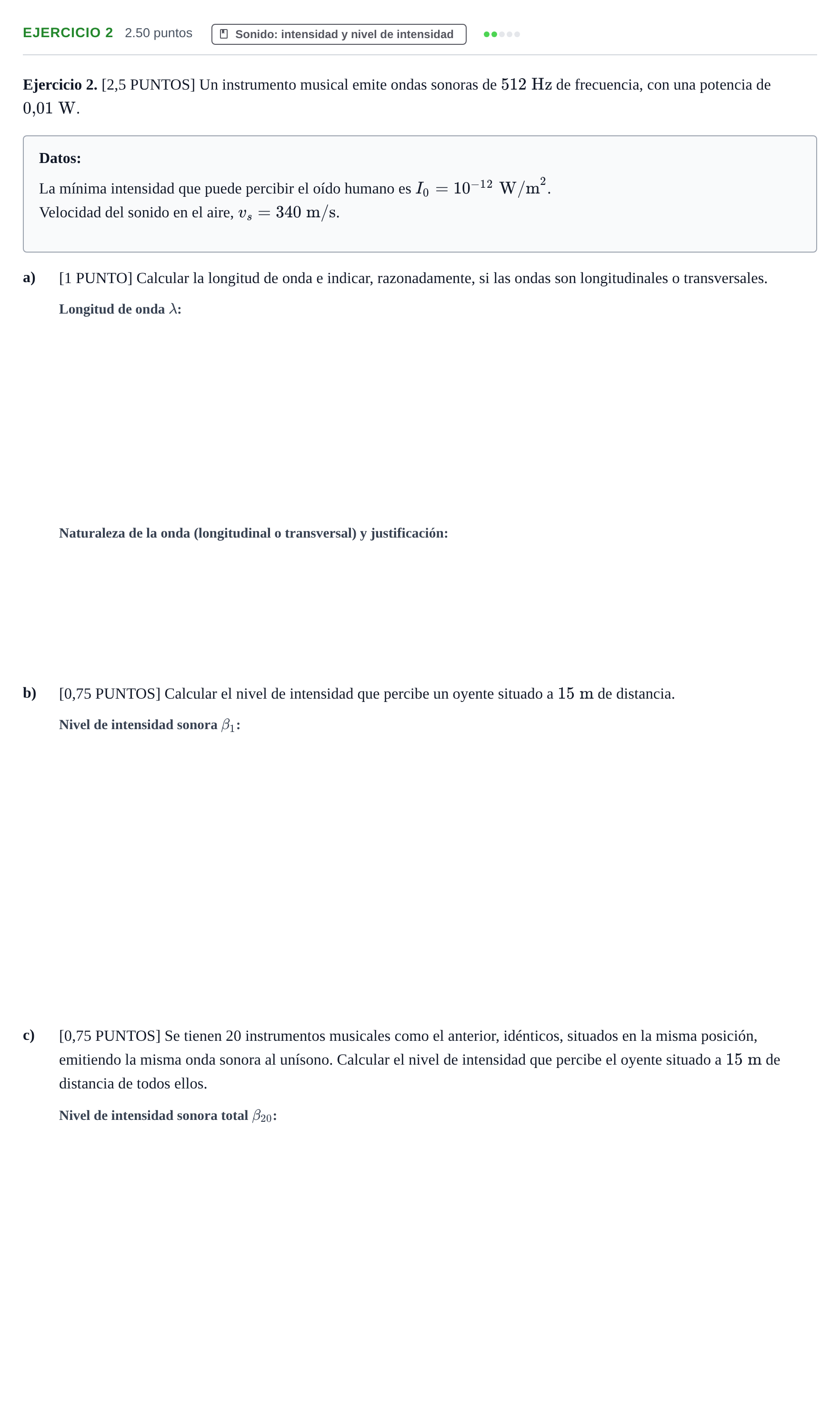 Enunciado: Ejercicio 2 · Física PAU Cantabria Extraordinaria 2022