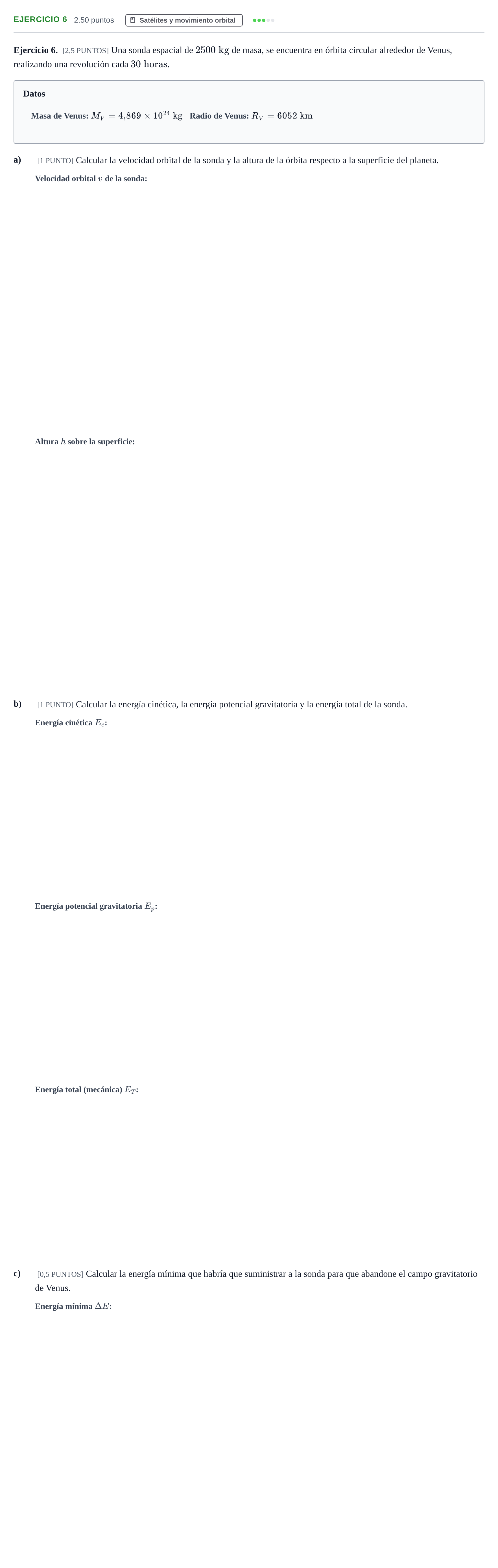 Enunciado: Ejercicio 6 · Física PAU Cantabria Ordinaria 2022