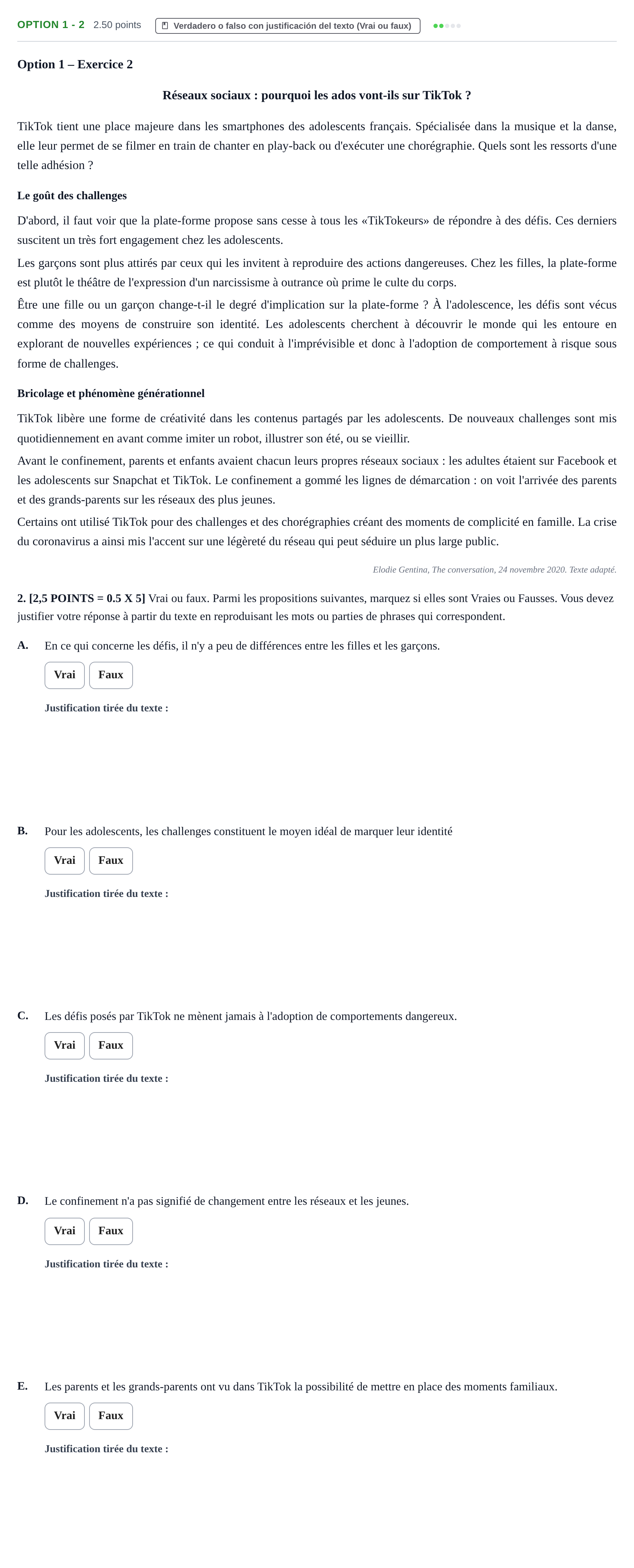 Enunciado: Ejercicio Option 1 - 2 · Francés PAU Cantabria Ordinaria 2022