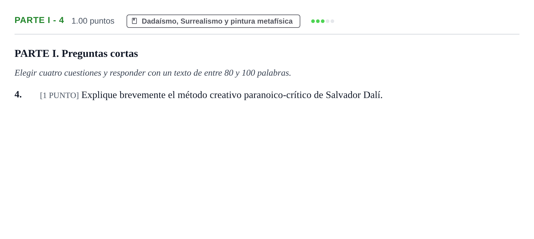 Enunciado: Ejercicio Parte I - 4 · Fundamentos Artísticos PAU Cantabria Extraordinaria 2022