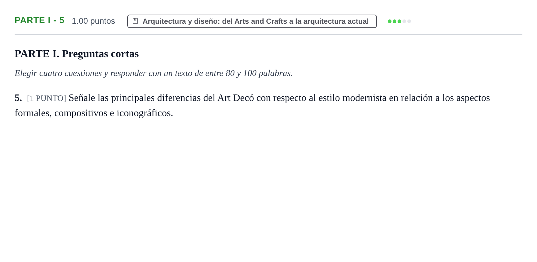 Enunciado: Ejercicio Parte I - 5 · Fundamentos Artísticos PAU Cantabria Extraordinaria 2022
