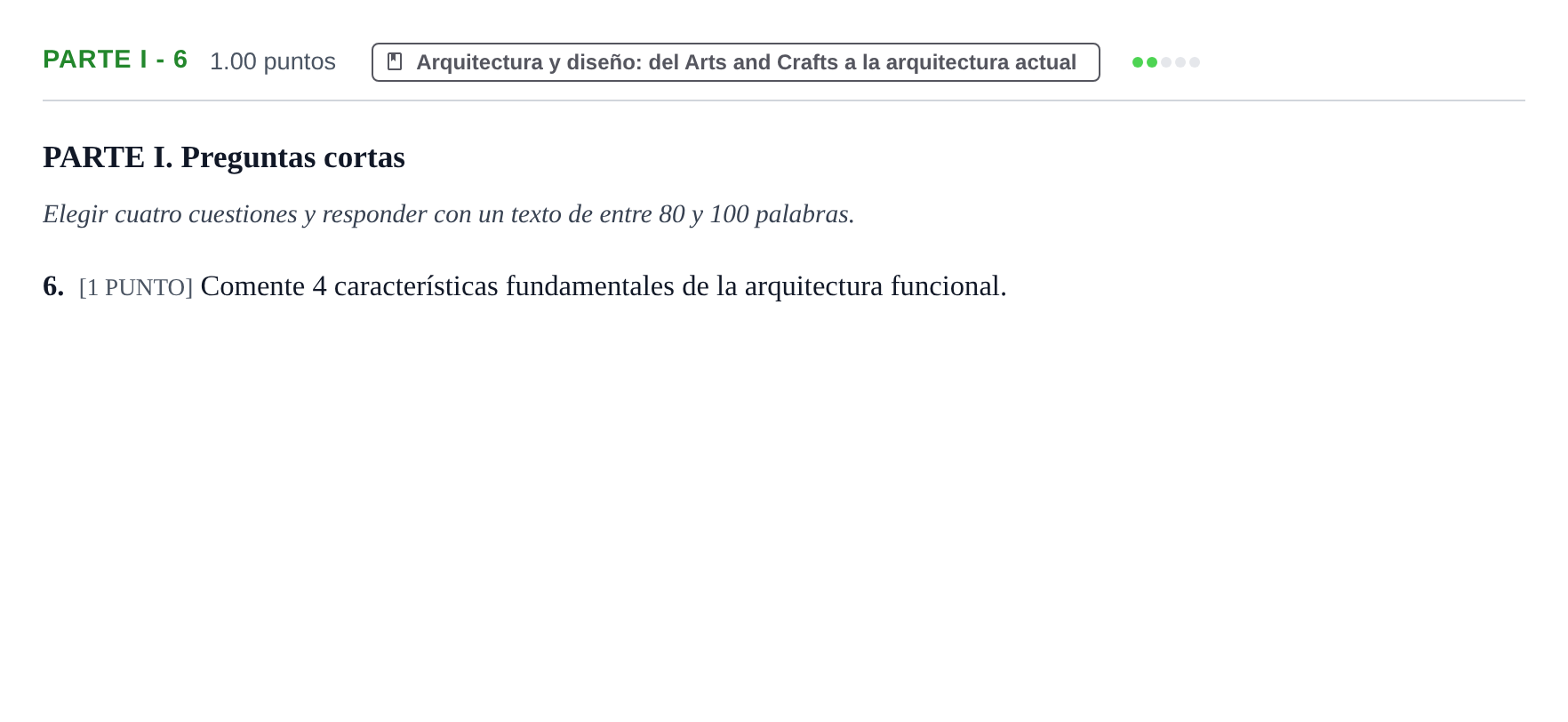 Enunciado: Ejercicio Parte I - 6 · Fundamentos Artísticos PAU Cantabria Extraordinaria 2022