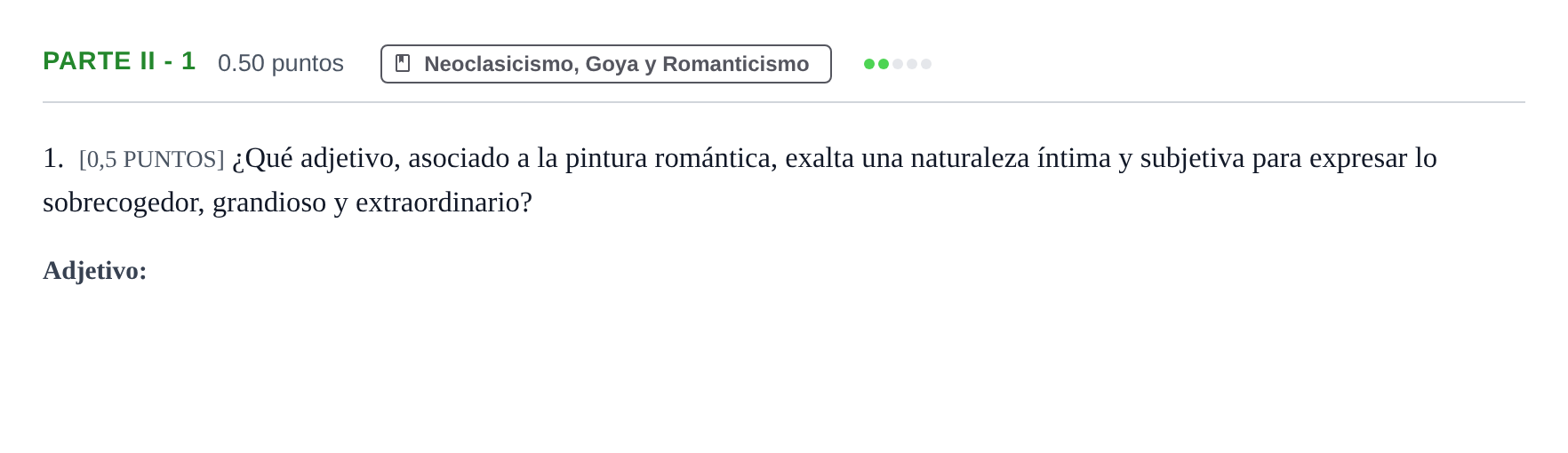 Enunciado: Ejercicio Parte II - 1 · Fundamentos Artísticos PAU Cantabria Extraordinaria 2022