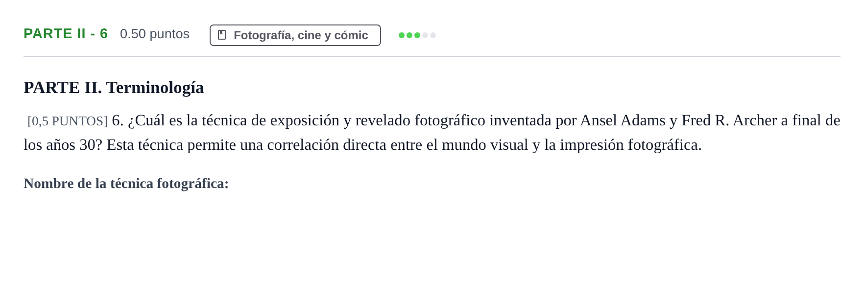 Enunciado: Ejercicio Parte II - 6 · Fundamentos Artísticos PAU Cantabria Extraordinaria 2022