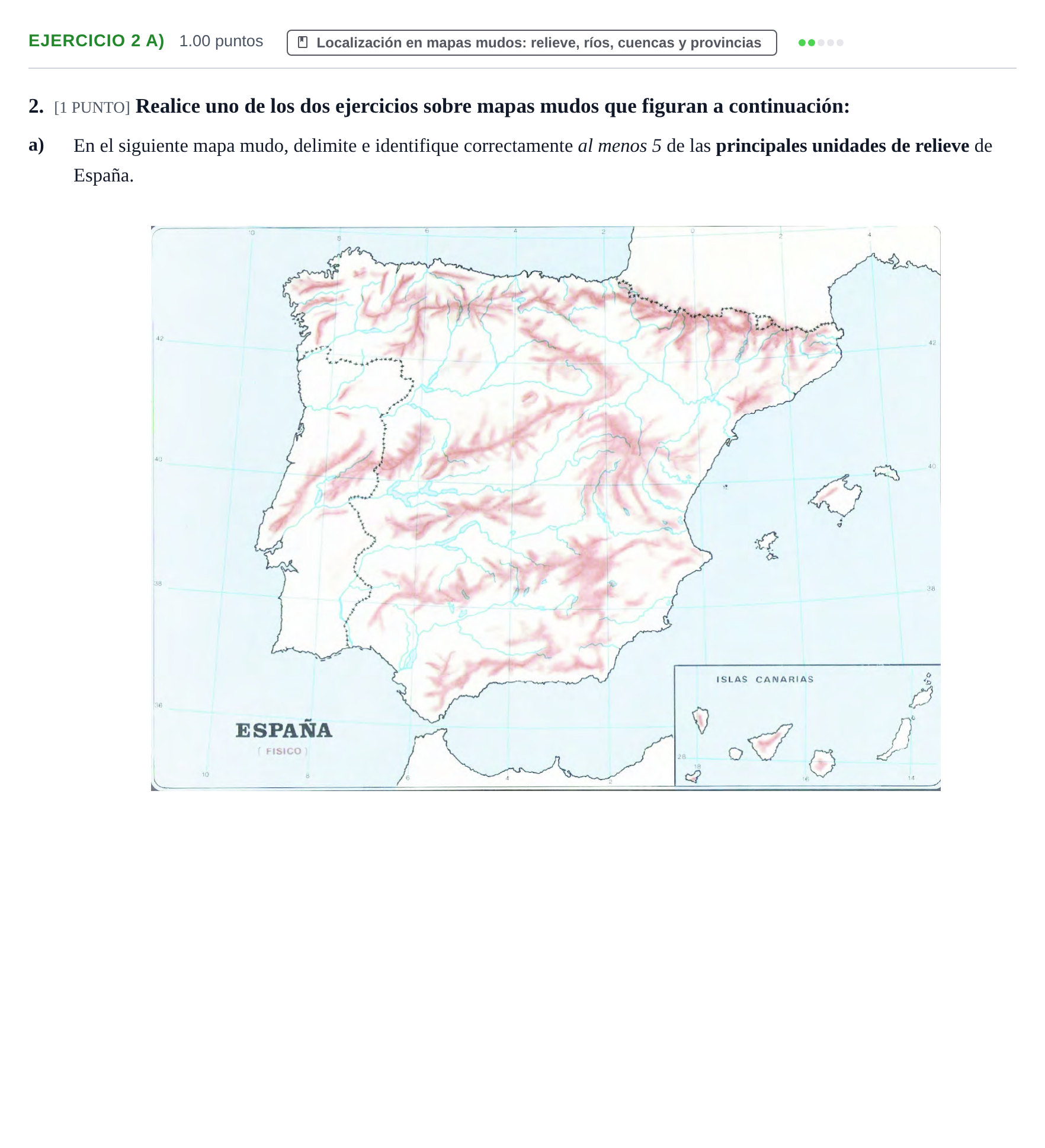 Enunciado: Ejercicio 2 a) · Geografía PAU Cantabria Extraordinaria 2022