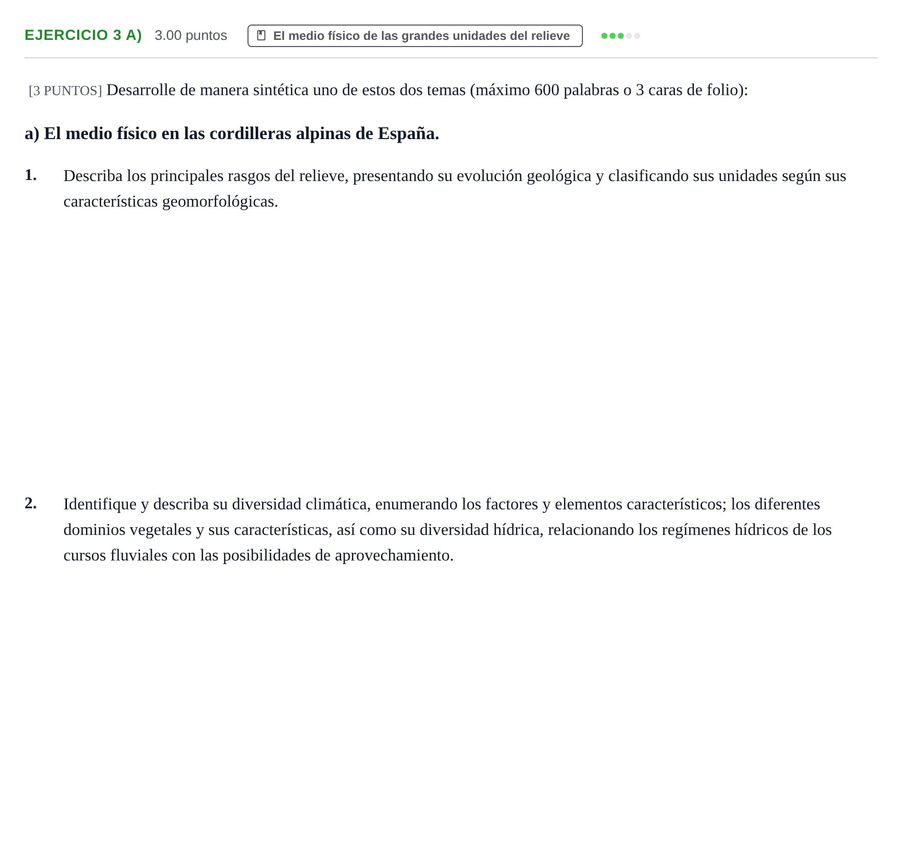 Enunciado: Ejercicio 3 a) · Geografía PAU Cantabria Extraordinaria 2022