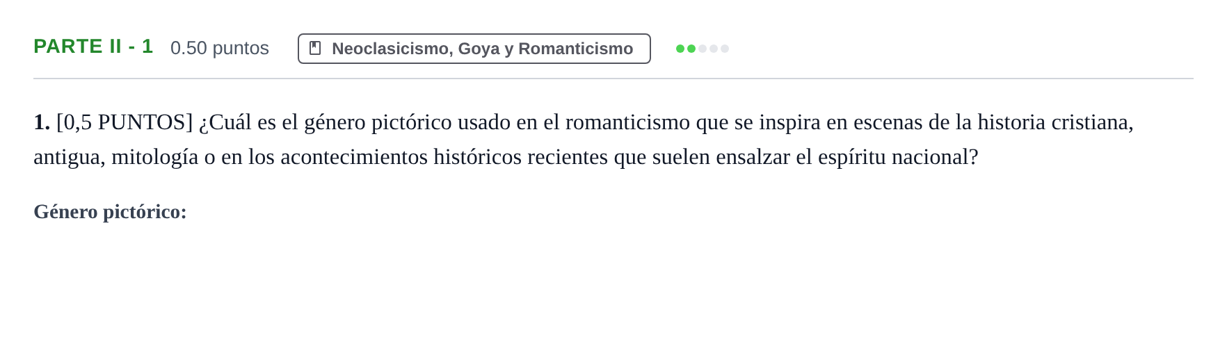 Enunciado: Ejercicio Parte II - 1 · Fundamentos Artísticos PAU Cantabria Ordinaria 2022