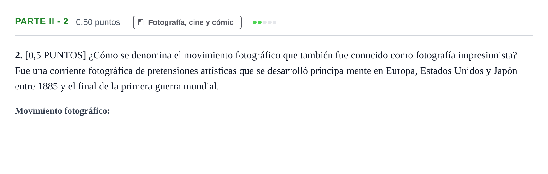 Enunciado: Ejercicio Parte II - 2 · Fundamentos Artísticos PAU Cantabria Ordinaria 2022