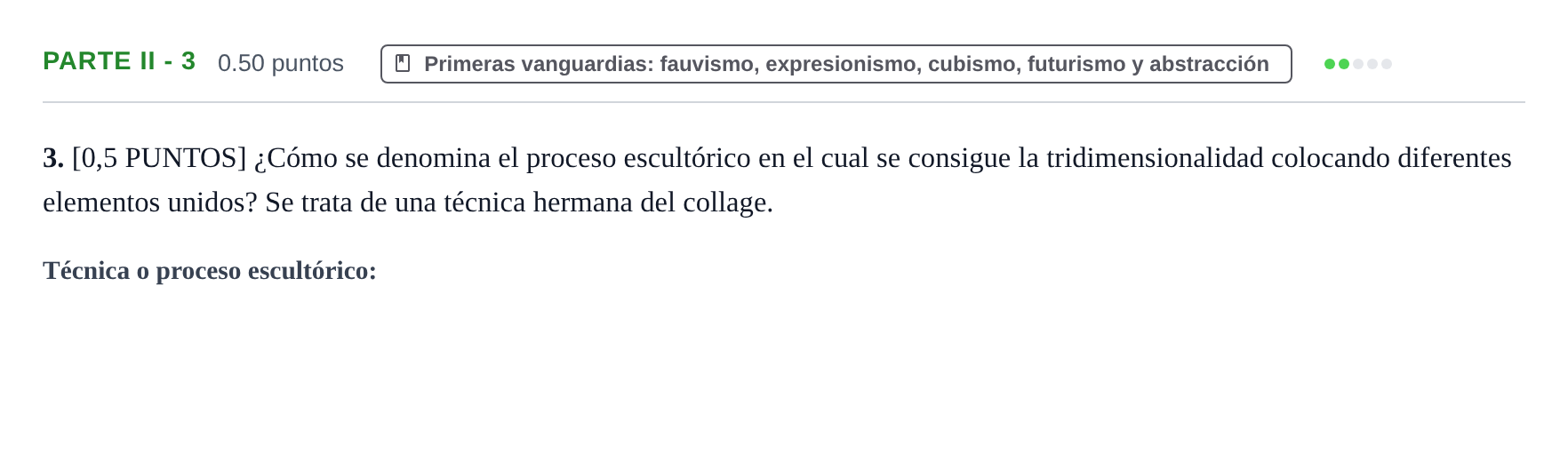 Enunciado: Ejercicio Parte II - 3 · Fundamentos Artísticos PAU Cantabria Ordinaria 2022