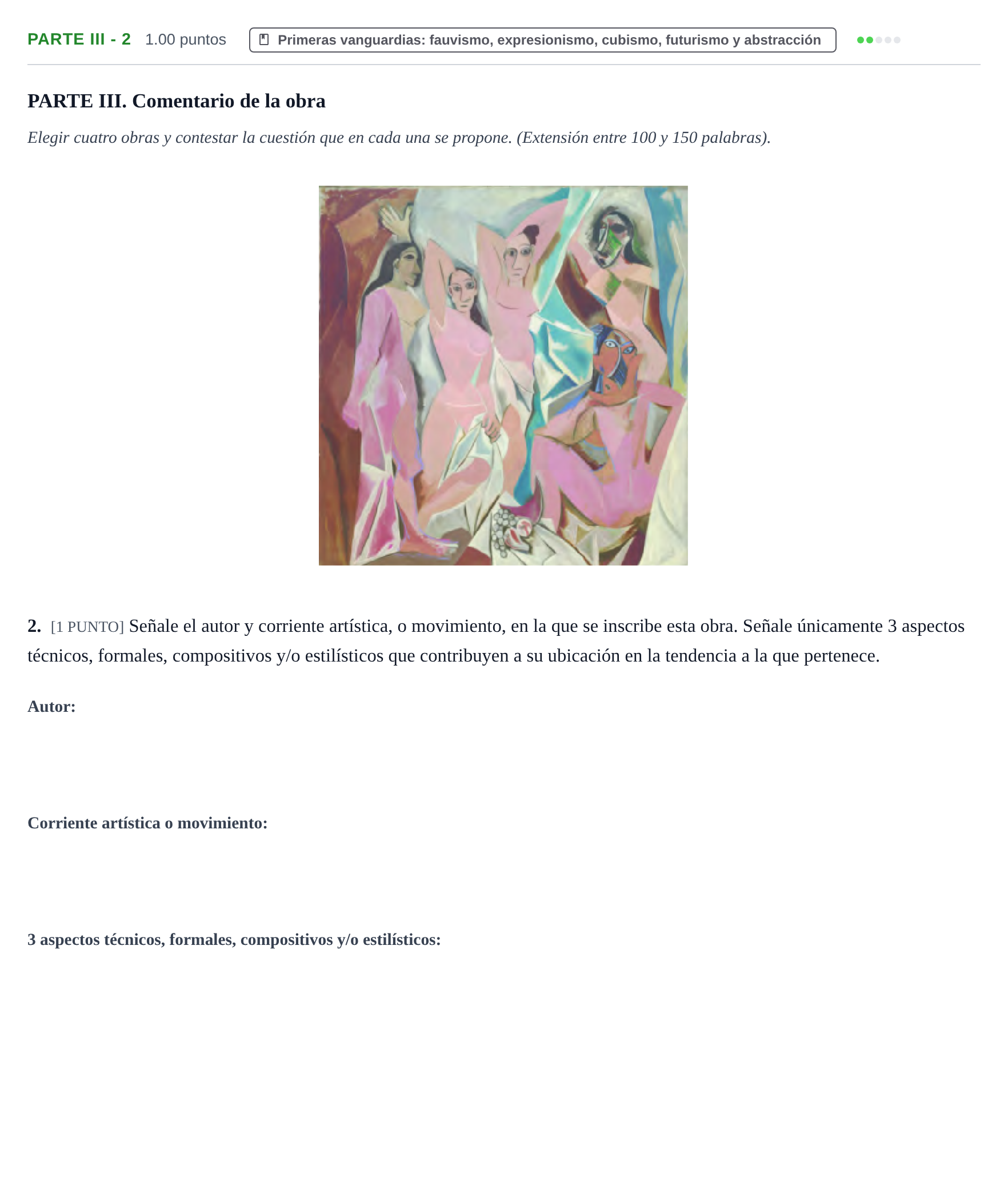 Enunciado: Ejercicio Parte III - 2 · Fundamentos Artísticos PAU Cantabria Ordinaria 2022