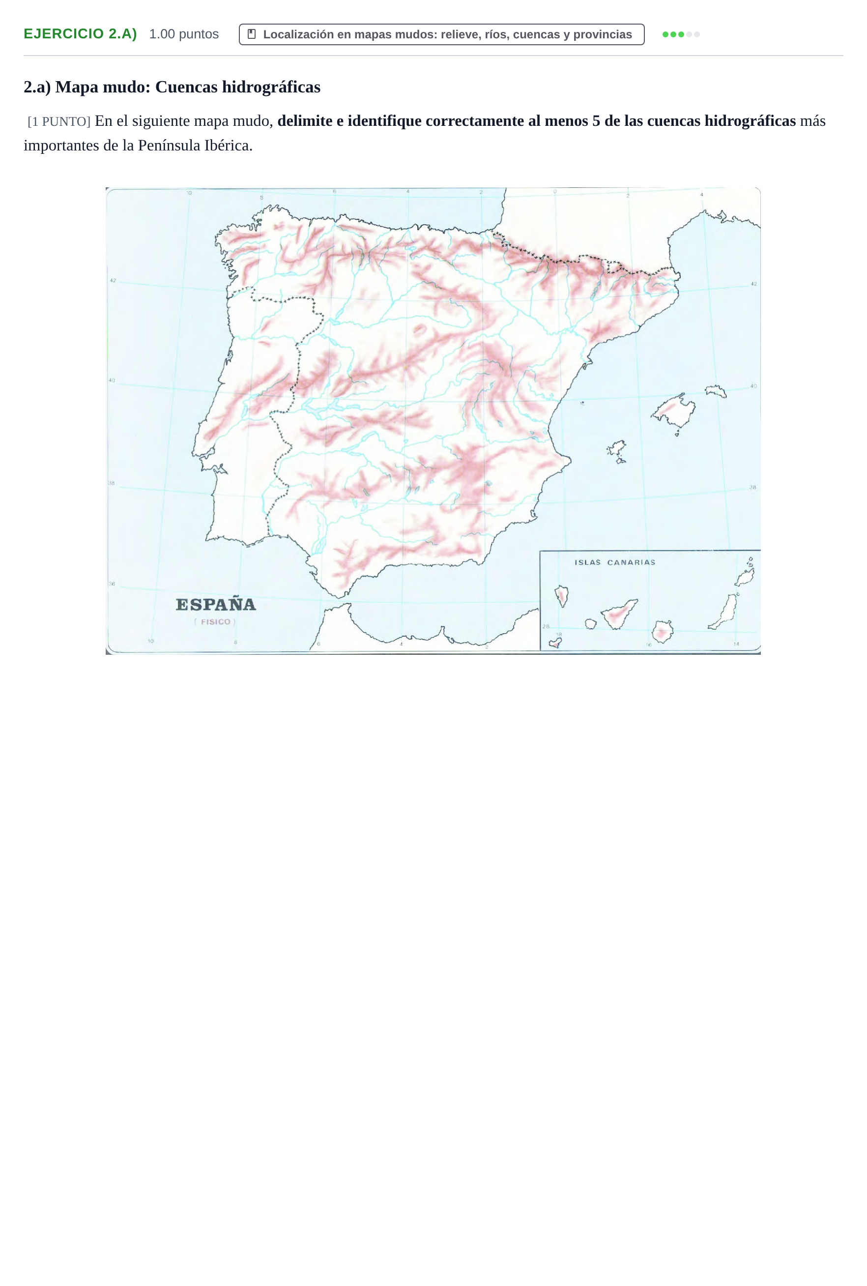 Enunciado: Ejercicio 2.a) · Geografía PAU Cantabria Ordinaria 2022