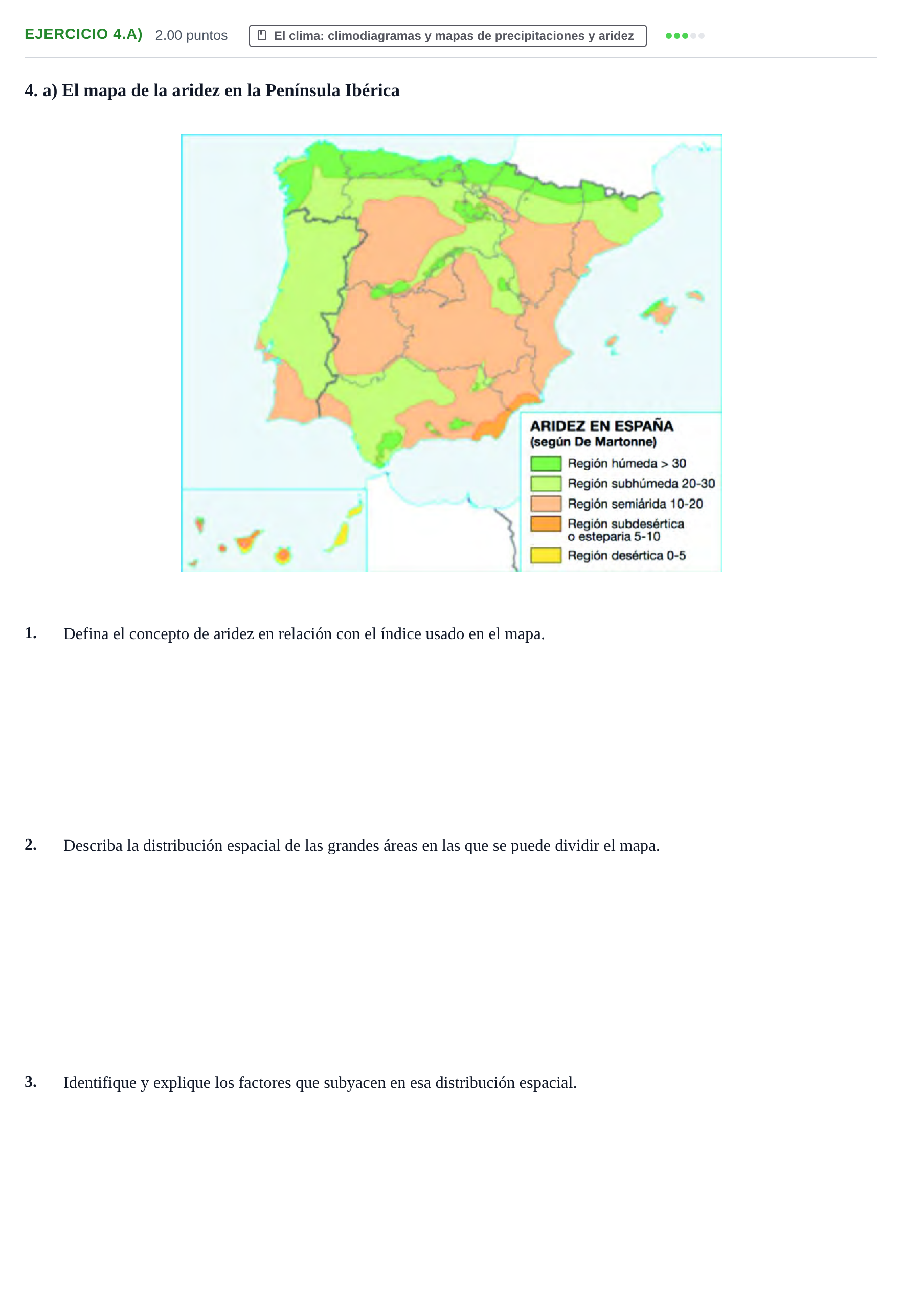 Enunciado: Ejercicio 4.a) · Geografía PAU Cantabria Ordinaria 2022