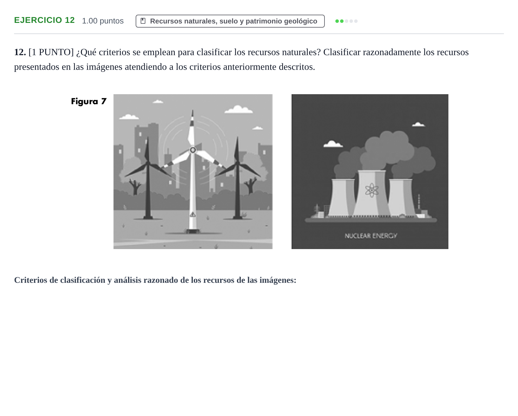 Enunciado: Problema 12 · Geología y Ciencias Ambientales PAU Cantabria Extraordinaria 2022
