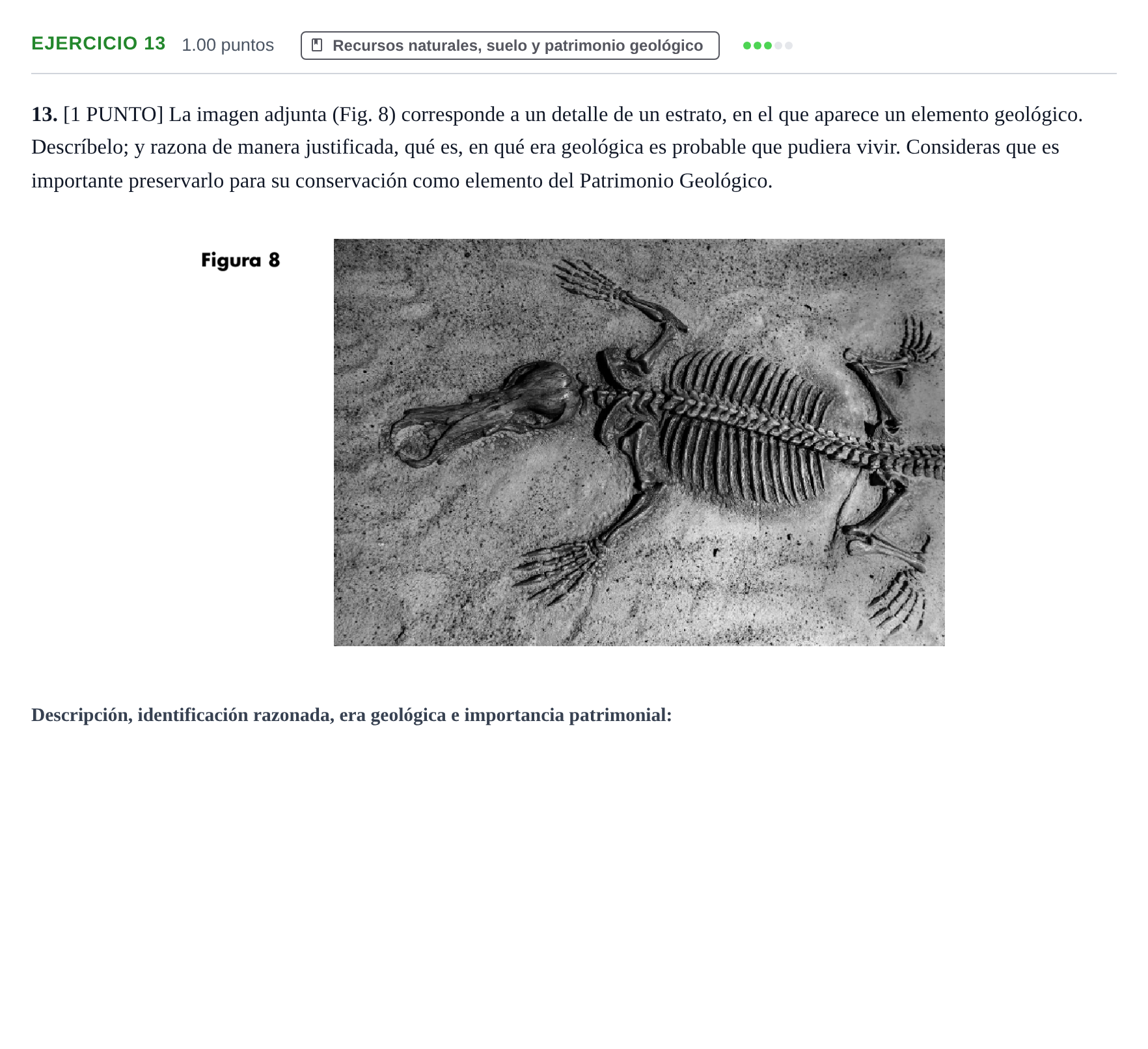 Enunciado: Problema 13 · Geología y Ciencias Ambientales PAU Cantabria Extraordinaria 2022