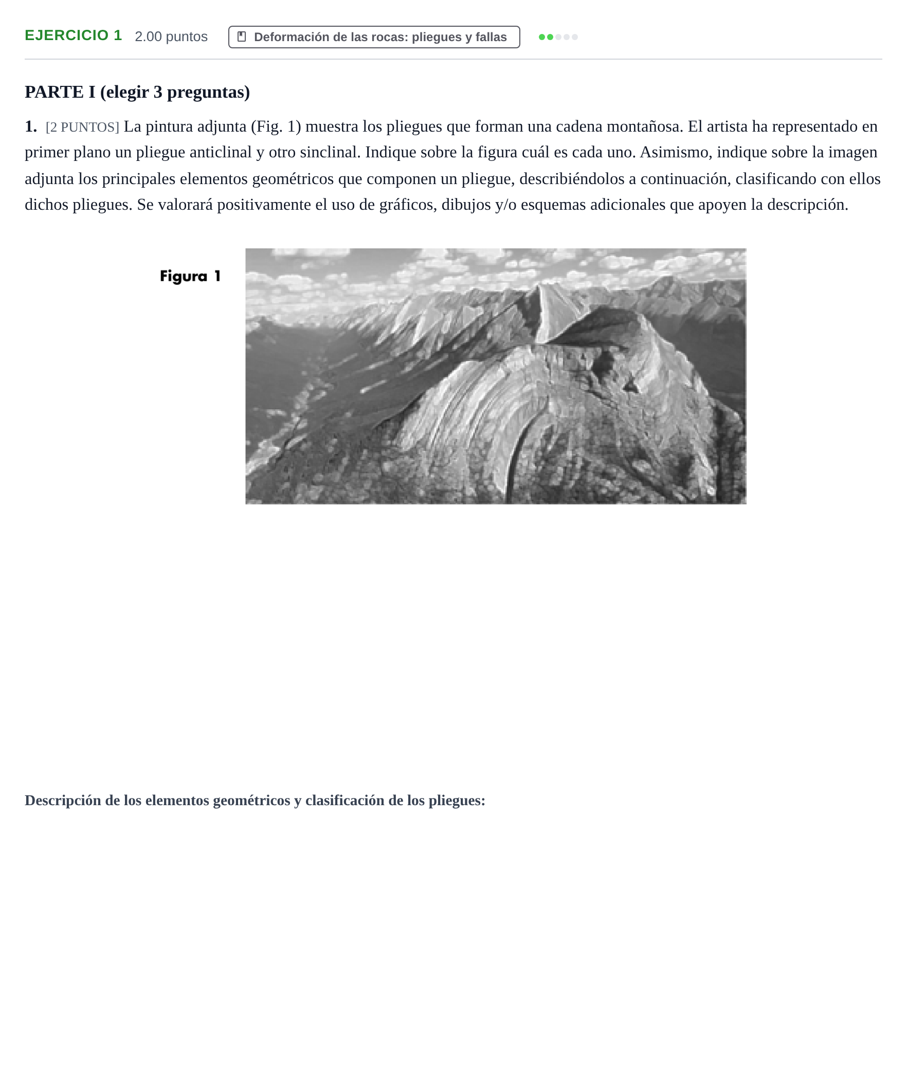 Enunciado: Problema 1 · Geología y Ciencias Ambientales PAU Cantabria Extraordinaria 2022
