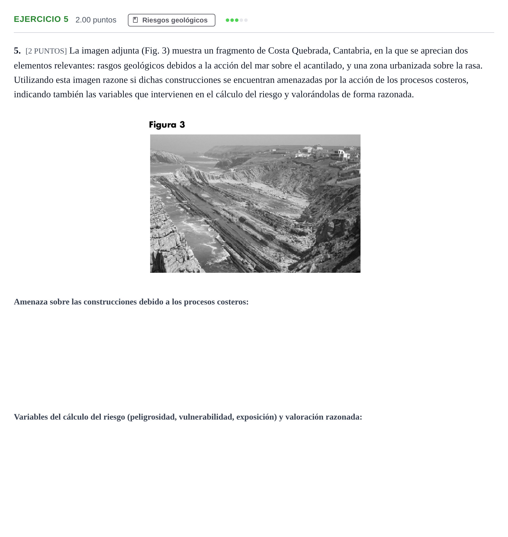 Enunciado: Problema 5 · Geología y Ciencias Ambientales PAU Cantabria Extraordinaria 2022