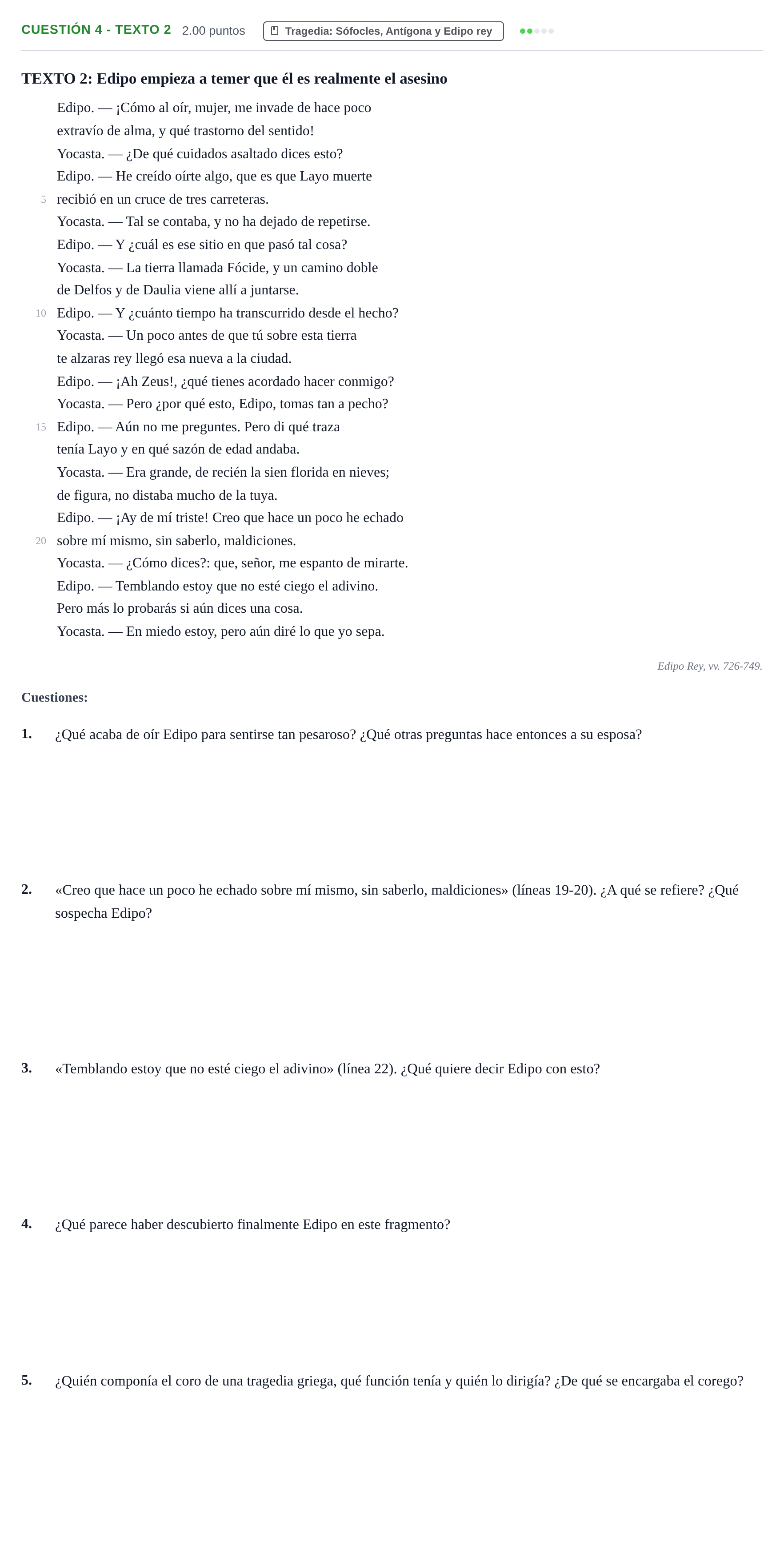 Enunciado: Cuestión 4 - Texto 2 · Griego II PAU Cantabria Extraordinaria 2022