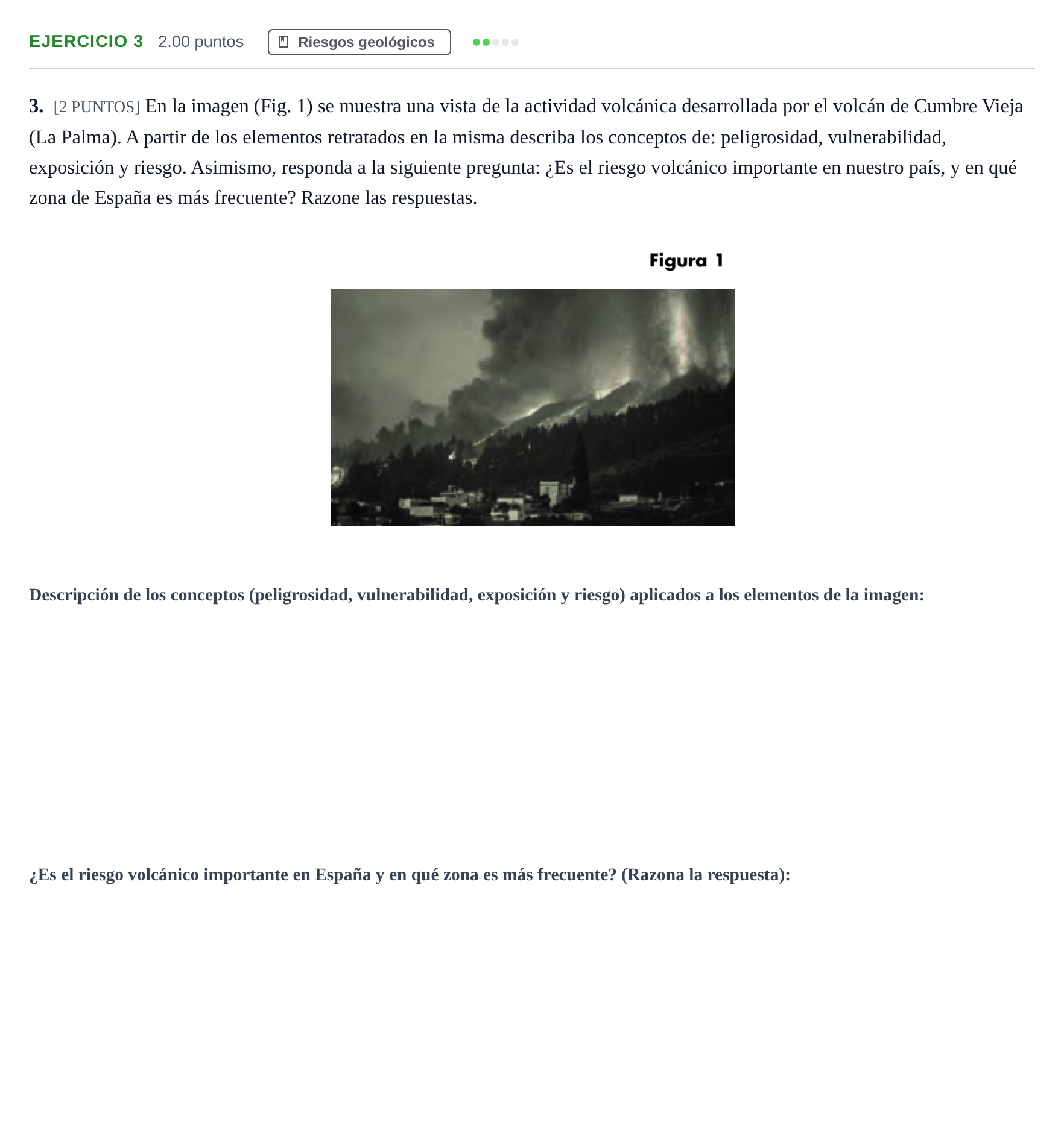 Enunciado: Problema 3 · Geología y Ciencias Ambientales PAU Cantabria Ordinaria 2022