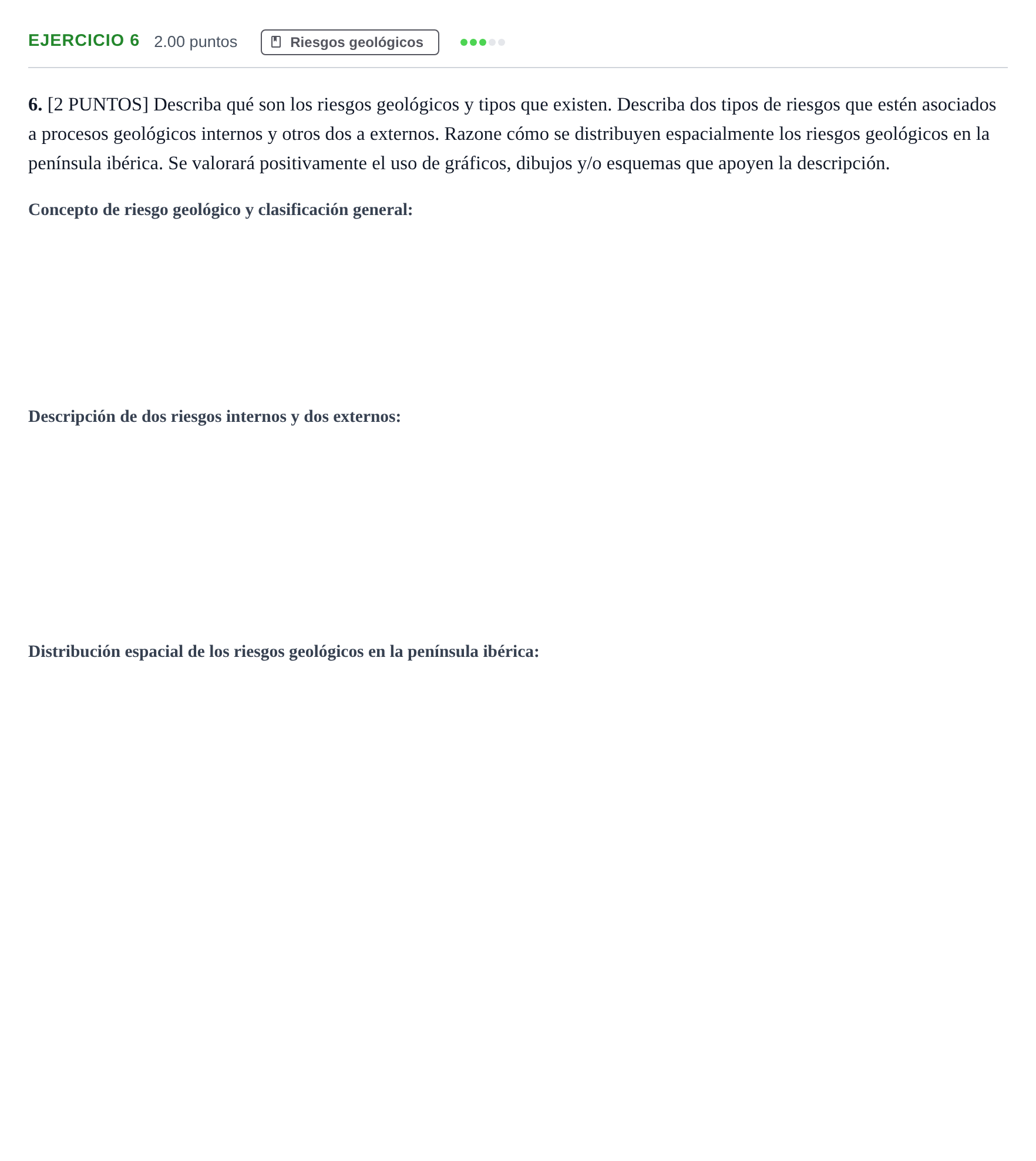 Enunciado: Problema 6 · Geología y Ciencias Ambientales PAU Cantabria Ordinaria 2022
