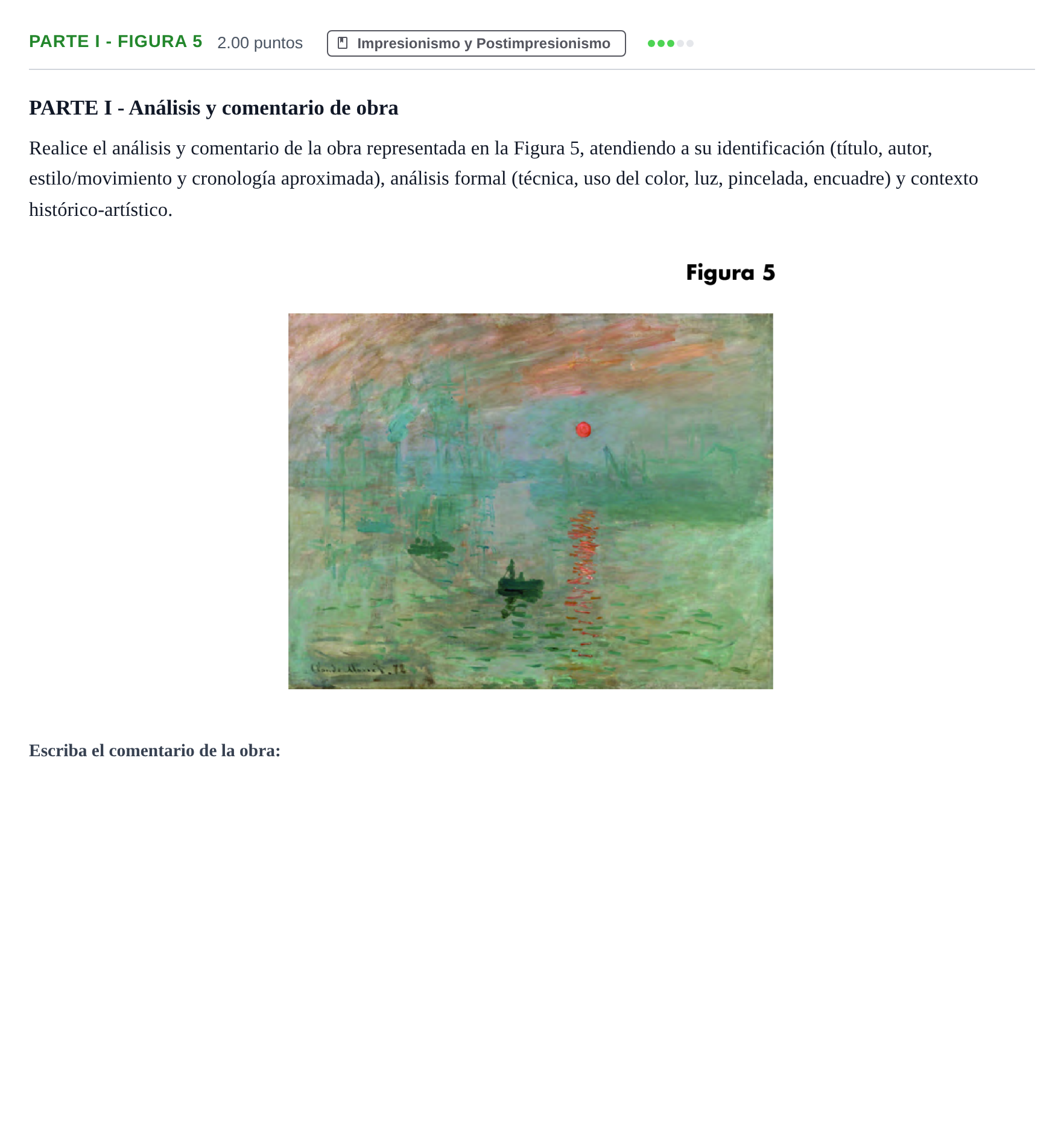 Enunciado: Ejercicio Parte I - Figura 5 · Historia del Arte PAU Cantabria Extraordinaria 2022