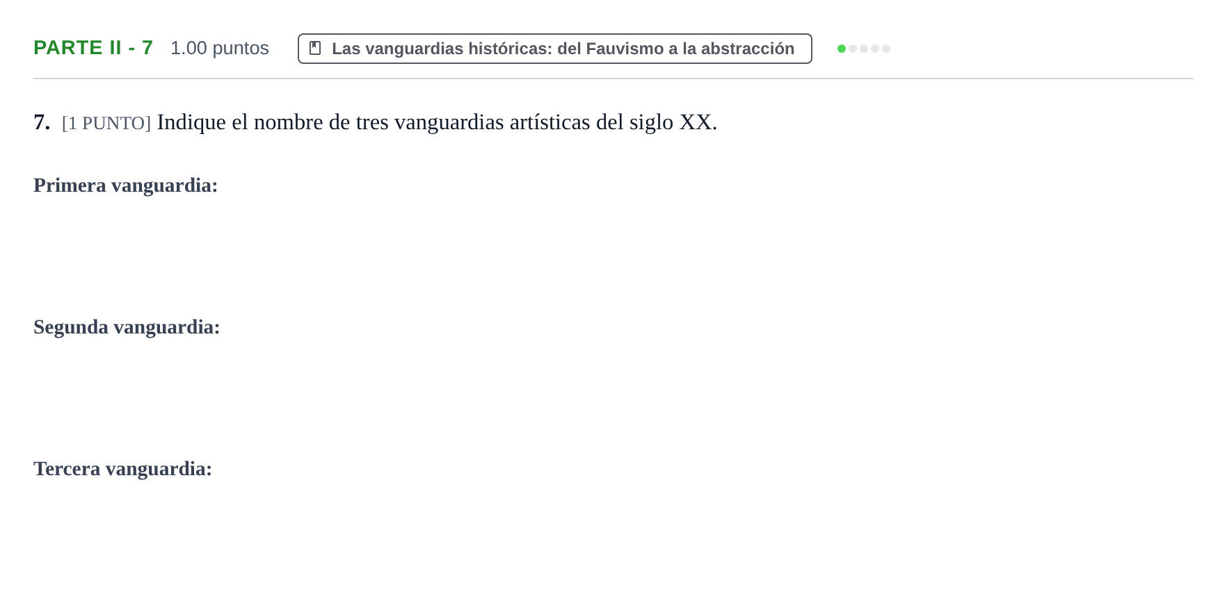 Enunciado: Ejercicio Parte II - 7 · Historia del Arte PAU Cantabria Extraordinaria 2022