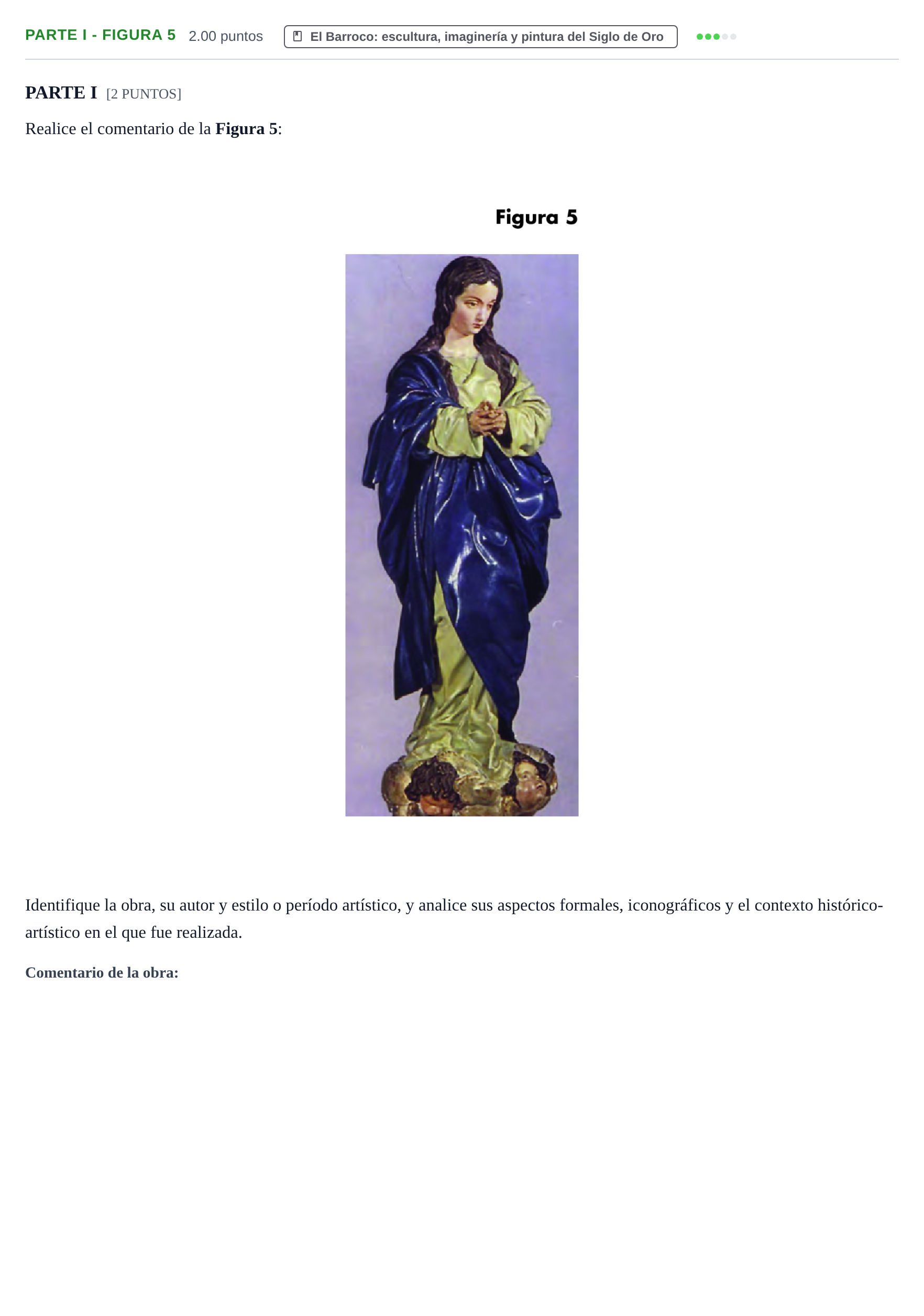 Enunciado: Ejercicio Parte I - Figura 5 · Historia del Arte PAU Cantabria Ordinaria 2022