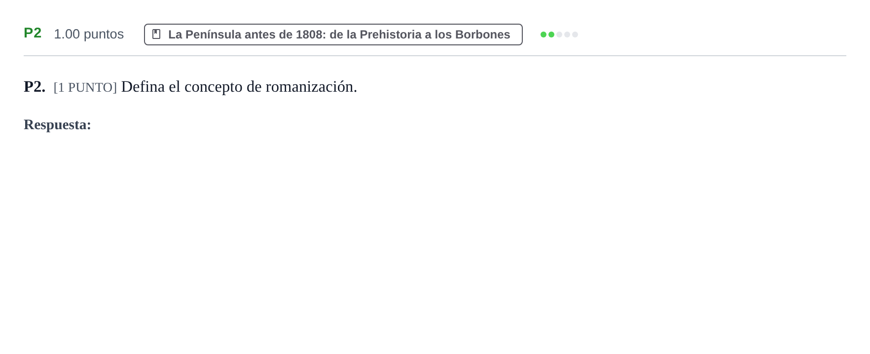 Enunciado: Ejercicio P2 · Historia de España PAU Cantabria Extraordinaria 2022