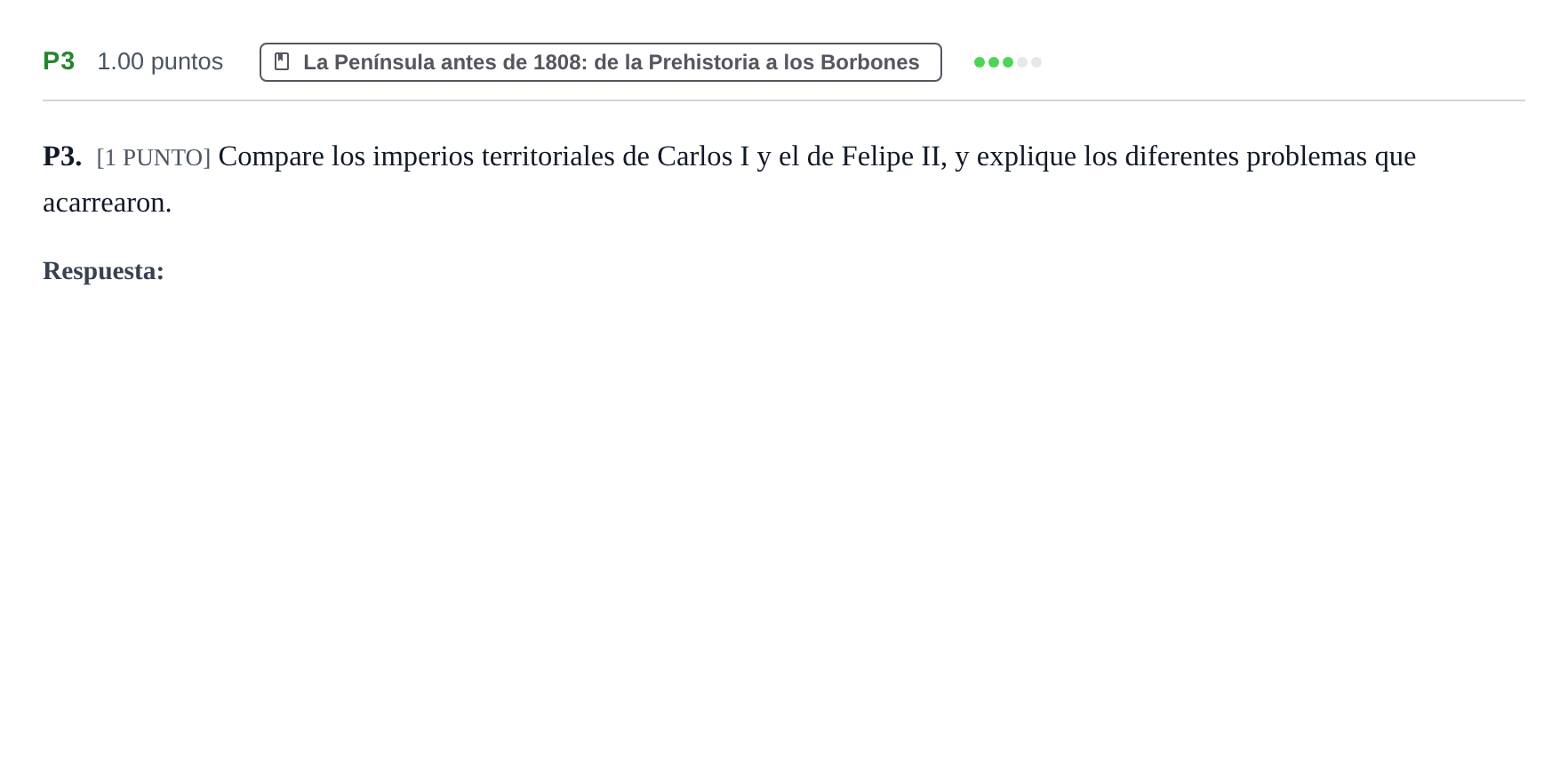 Enunciado: Ejercicio P3 · Historia de España PAU Cantabria Extraordinaria 2022