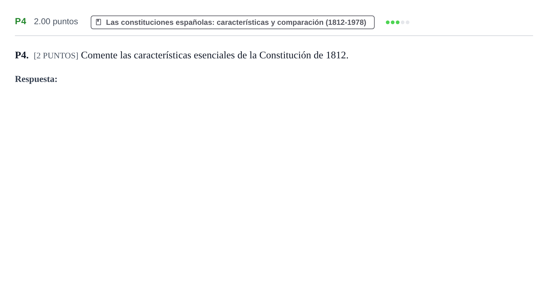Enunciado: Ejercicio P4 · Historia de España PAU Cantabria Extraordinaria 2022