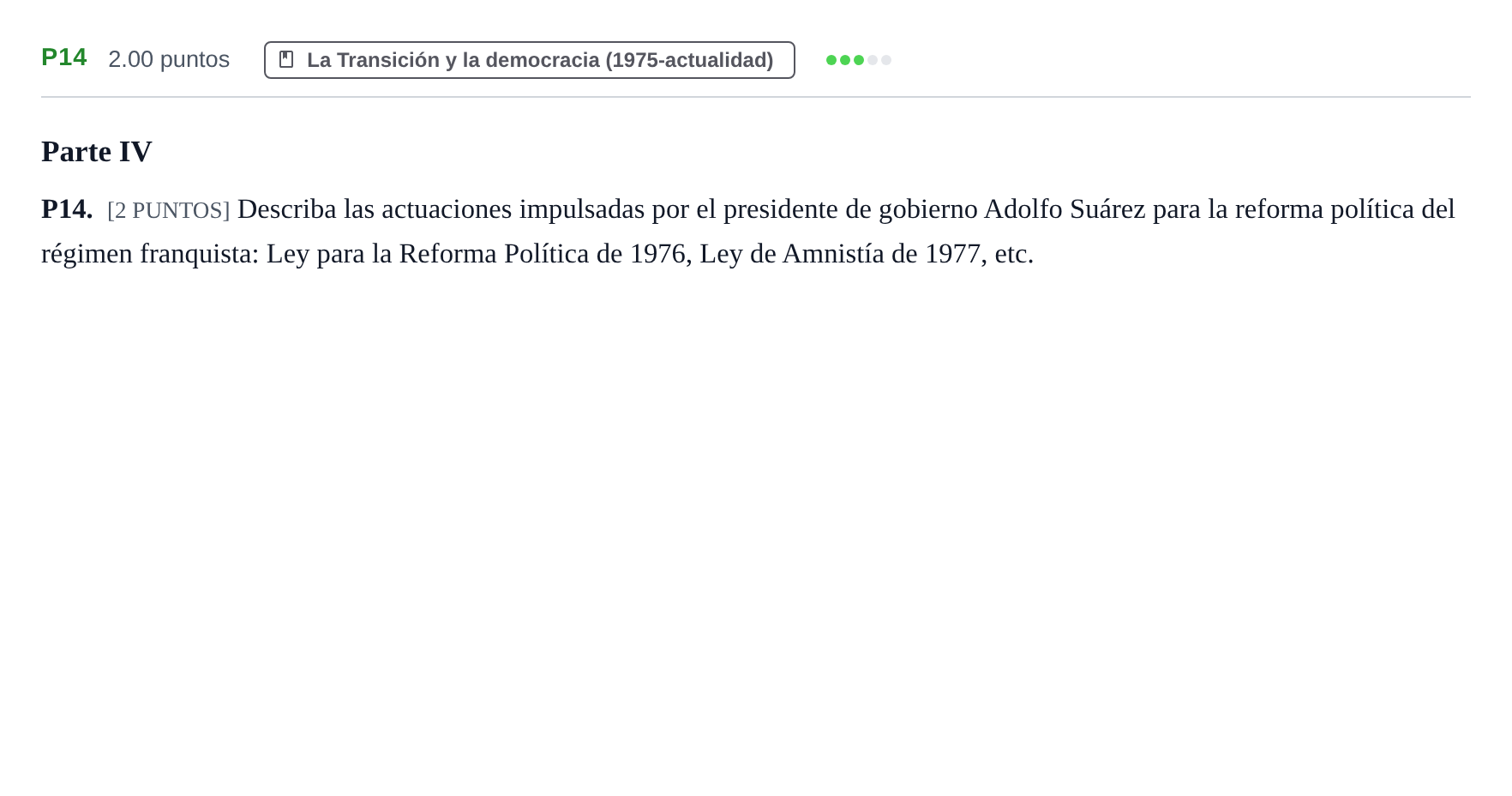 Enunciado: Ejercicio P14 · Historia de España PAU Cantabria Ordinaria 2022