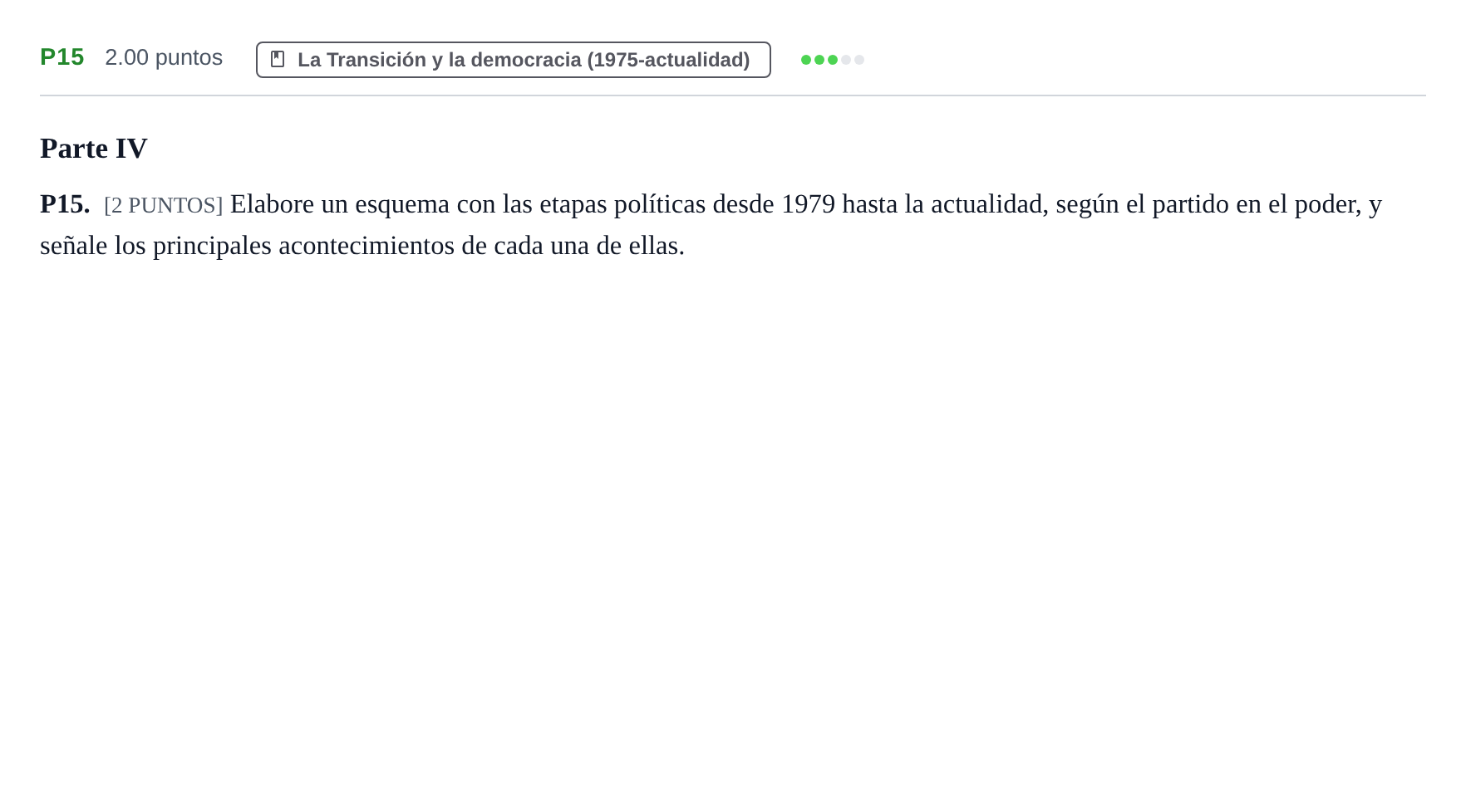 Enunciado: Ejercicio P15 · Historia de España PAU Cantabria Ordinaria 2022
