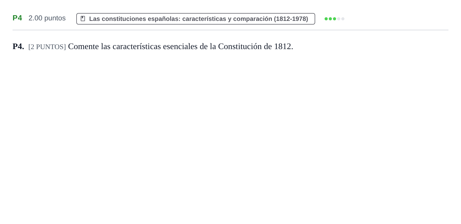 Enunciado: Ejercicio P4 · Historia de España PAU Cantabria Ordinaria 2022