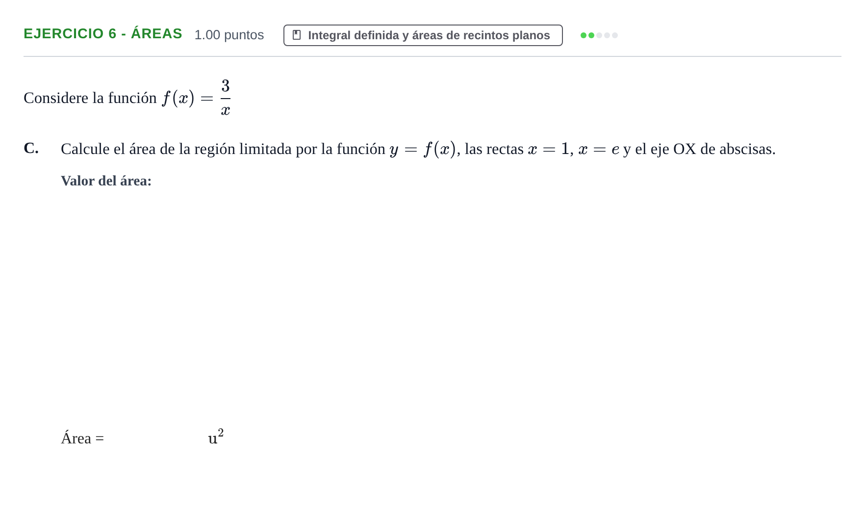 Enunciado: Ejercicio 6 - Áreas · Matemáticas II PAU Cantabria Extraordinaria 2022