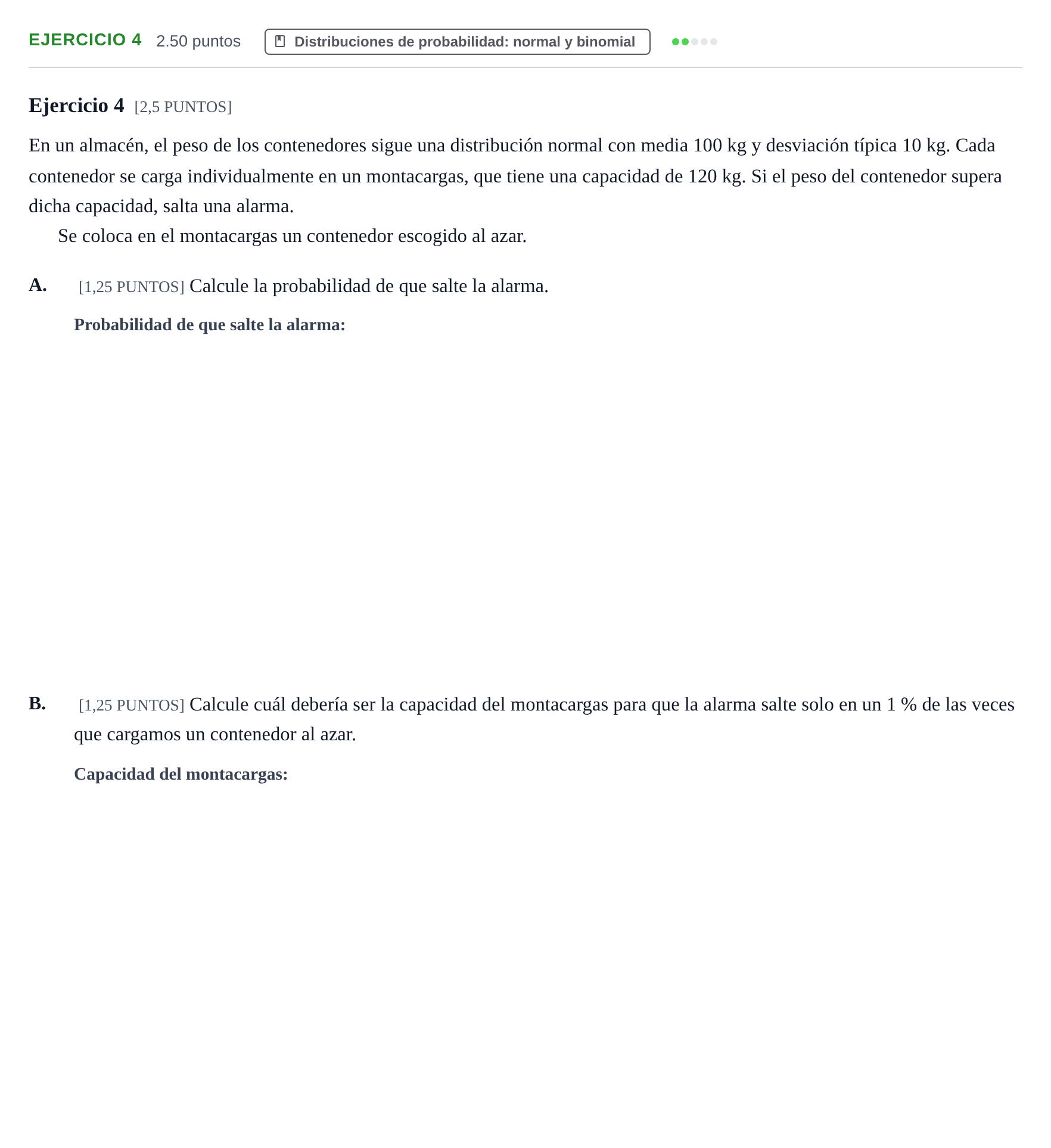 Enunciado: Ejercicio 4 · Matemáticas II PAU Cantabria Ordinaria 2022