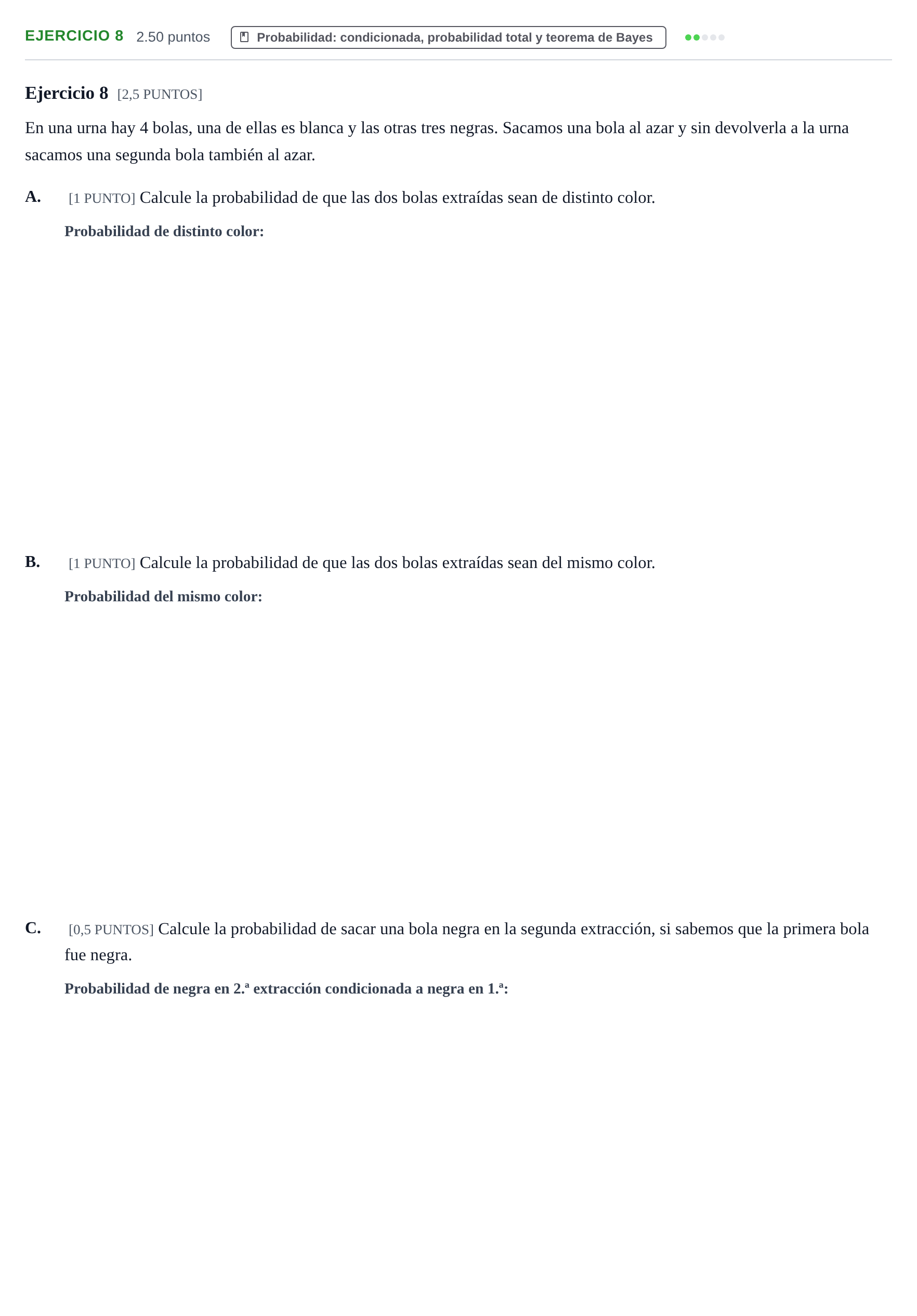 Enunciado: Ejercicio 8 · Matemáticas II PAU Cantabria Ordinaria 2022