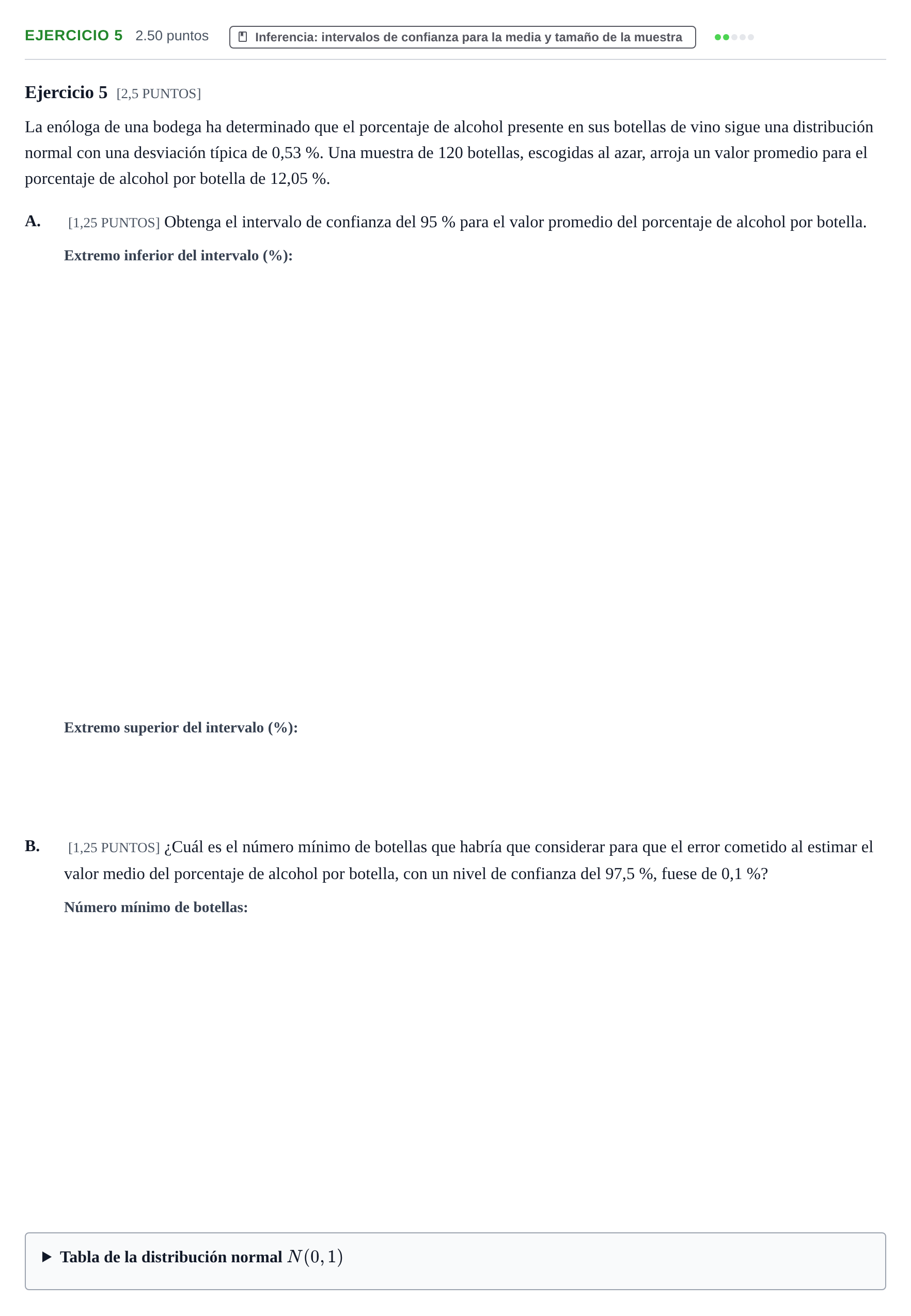 Enunciado: Ejercicio 5 · Matemáticas aplicadas a las Ciencias Sociales II PAU Cantabria Extraordinaria 2022