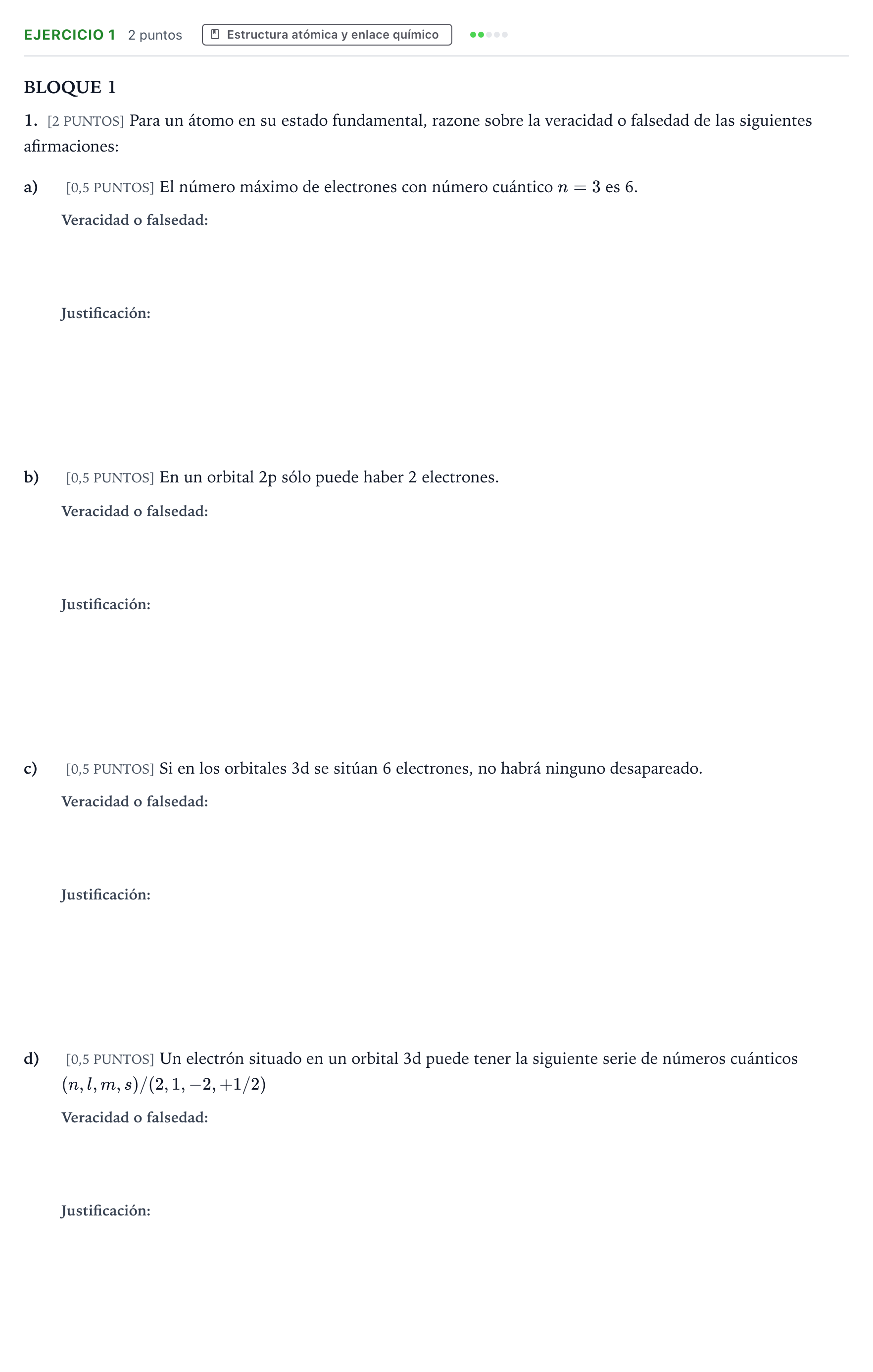 Enunciado: Problema 1 · Química PAU Cantabria Ordinaria 2022