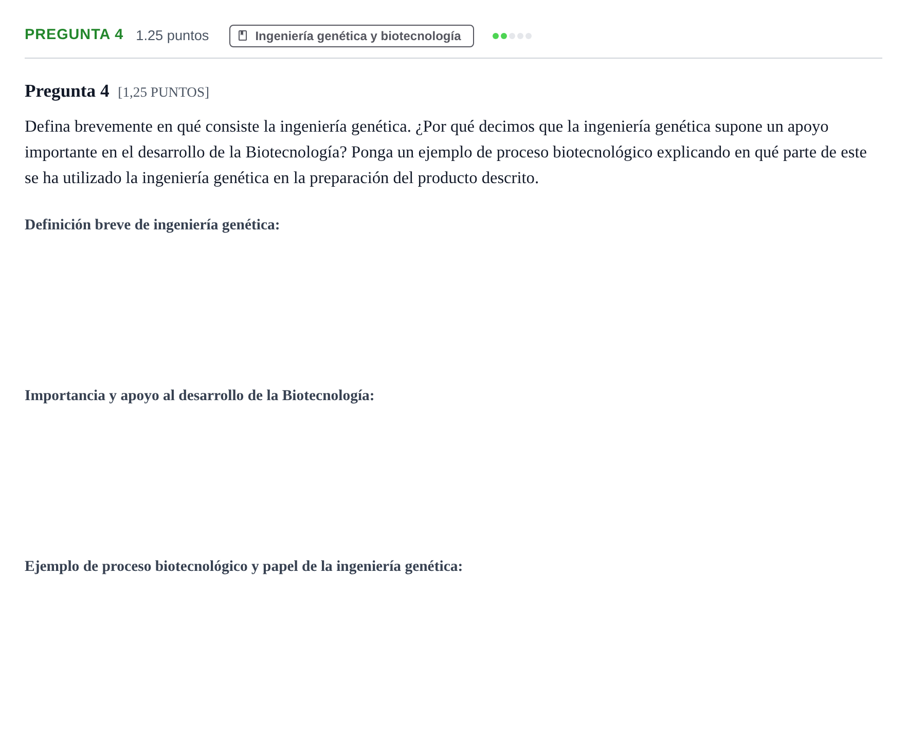 Enunciado: Pregunta 4 · Biología PAU Cantabria Extraordinaria 2021