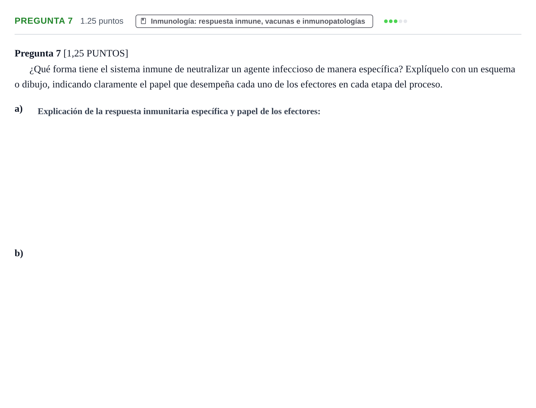 Enunciado: Pregunta 7 · Biología PAU Cantabria Extraordinaria 2021