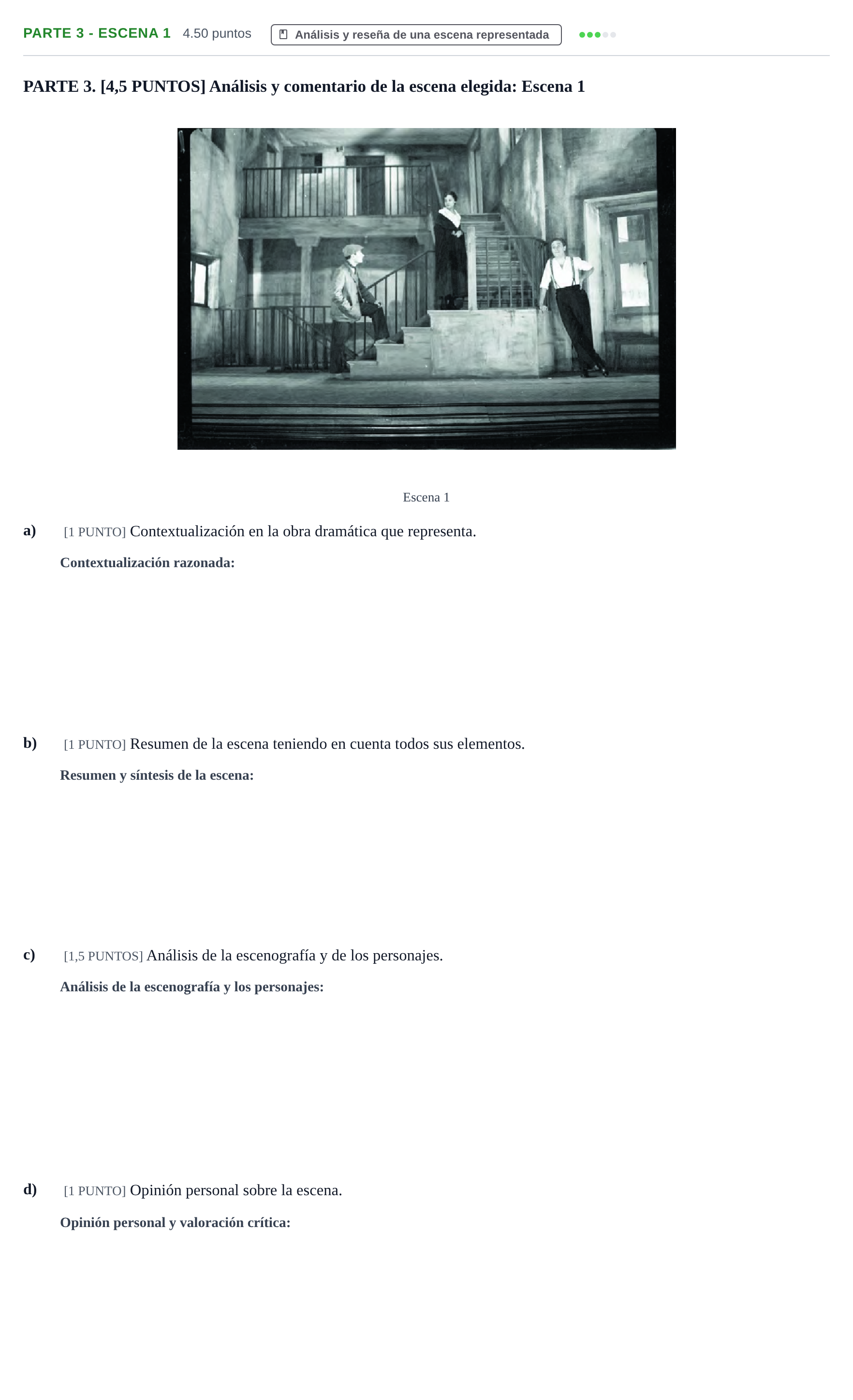 Enunciado: Ejercicio Parte 3 - Escena 1 · Artes Escénicas PAU Cantabria Extraordinaria 2021