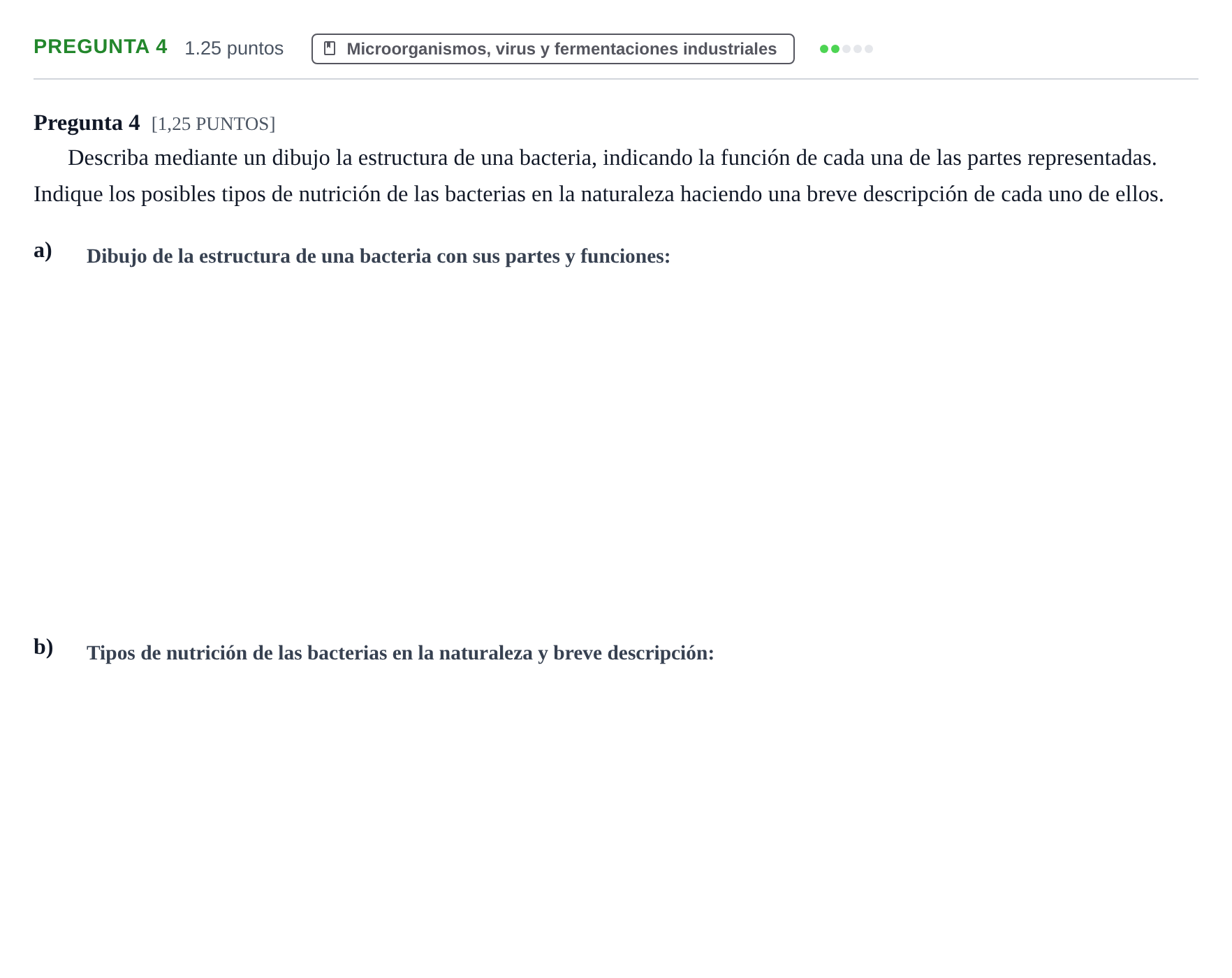 Enunciado: Pregunta 4 · Biología PAU Cantabria Ordinaria 2021