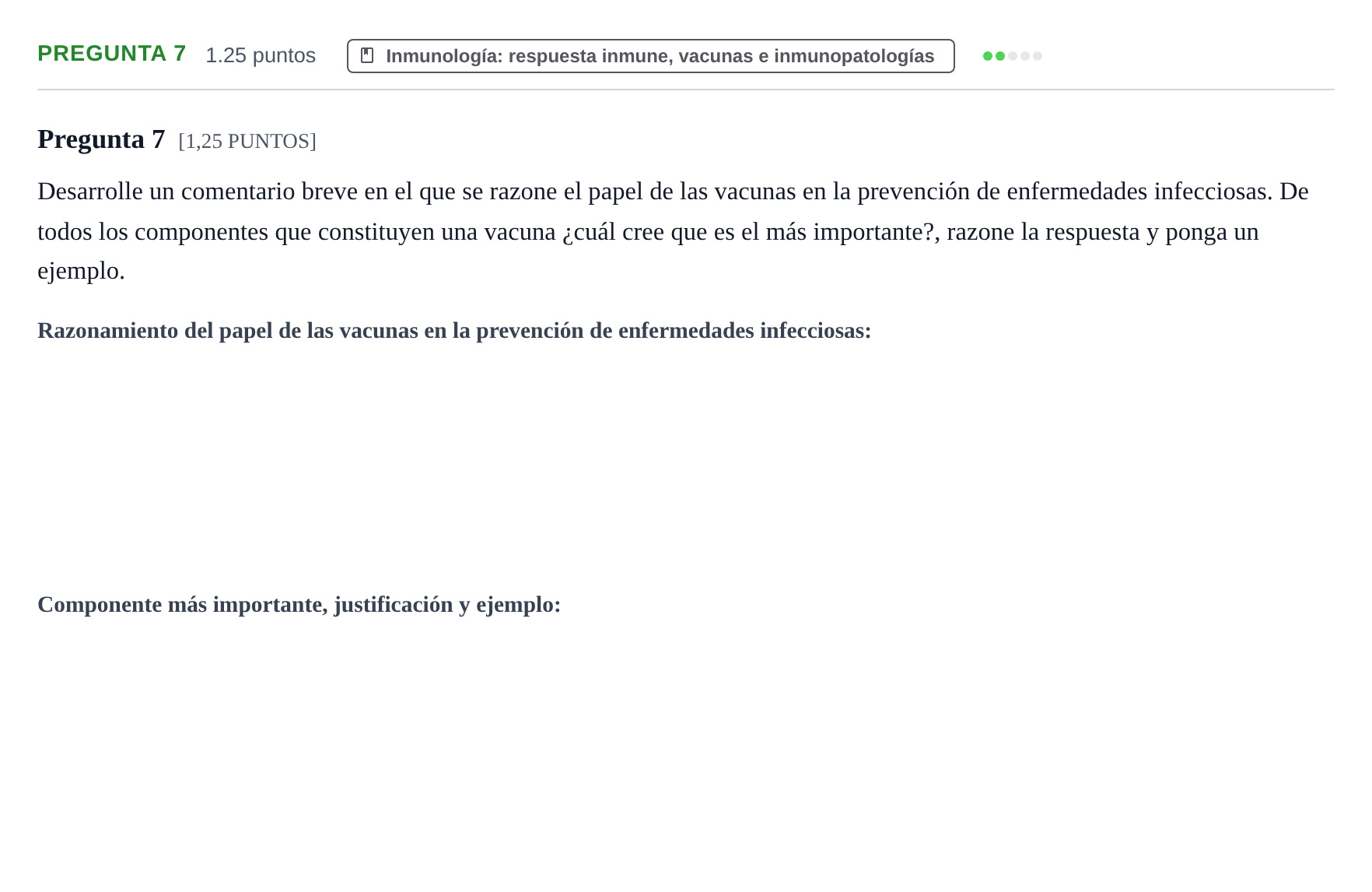Enunciado: Pregunta 7 · Biología PAU Cantabria Ordinaria 2021