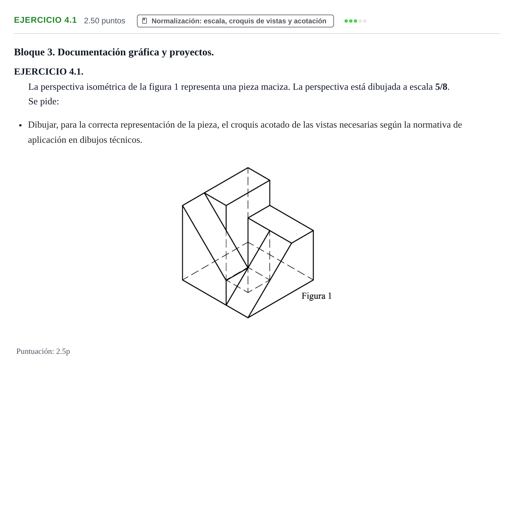 Enunciado: Ejercicio 4.1 · Dibujo técnico II PAU Cantabria Extraordinaria 2021