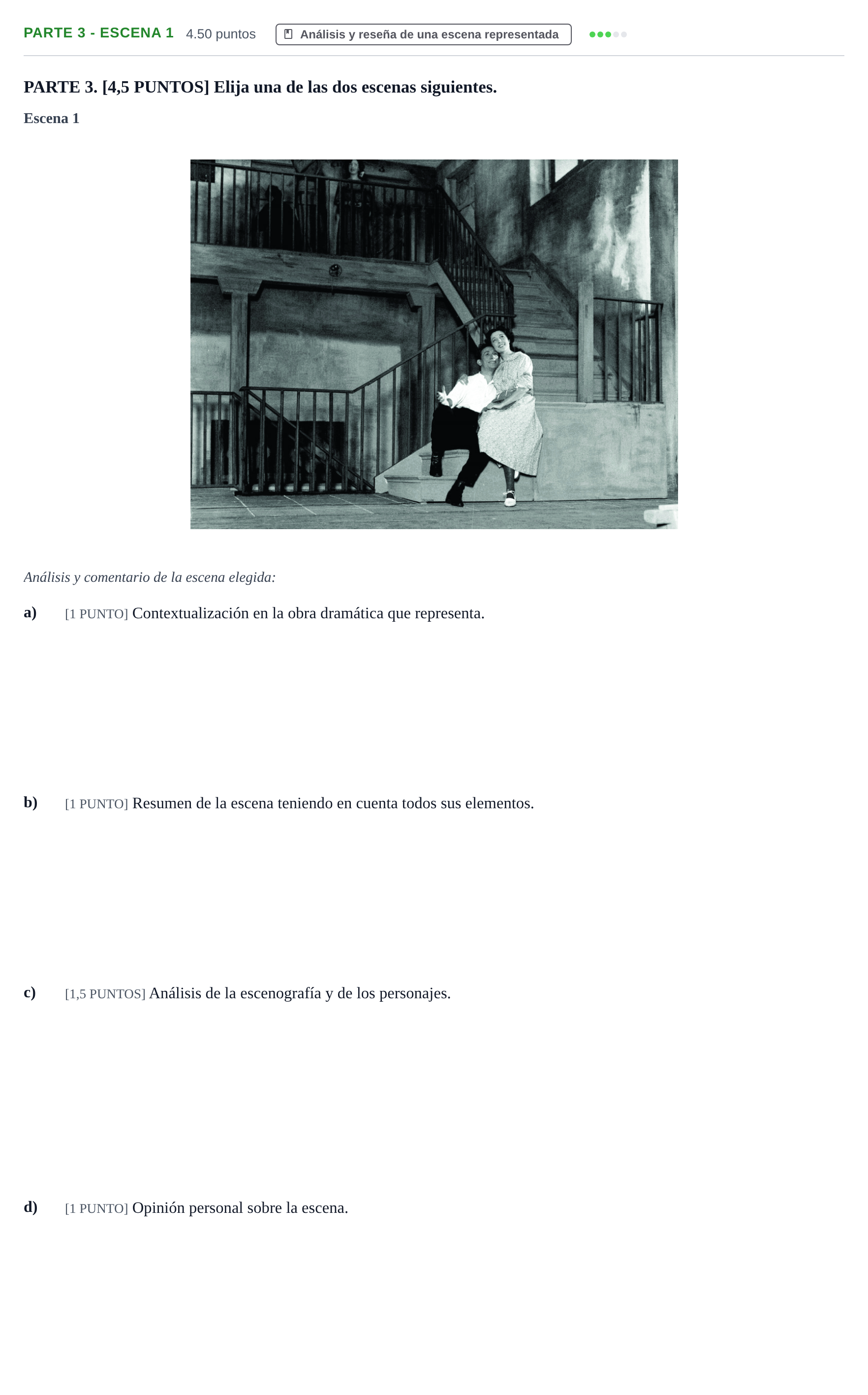 Enunciado: Ejercicio Parte 3 - Escena 1 · Artes Escénicas PAU Cantabria Ordinaria 2021