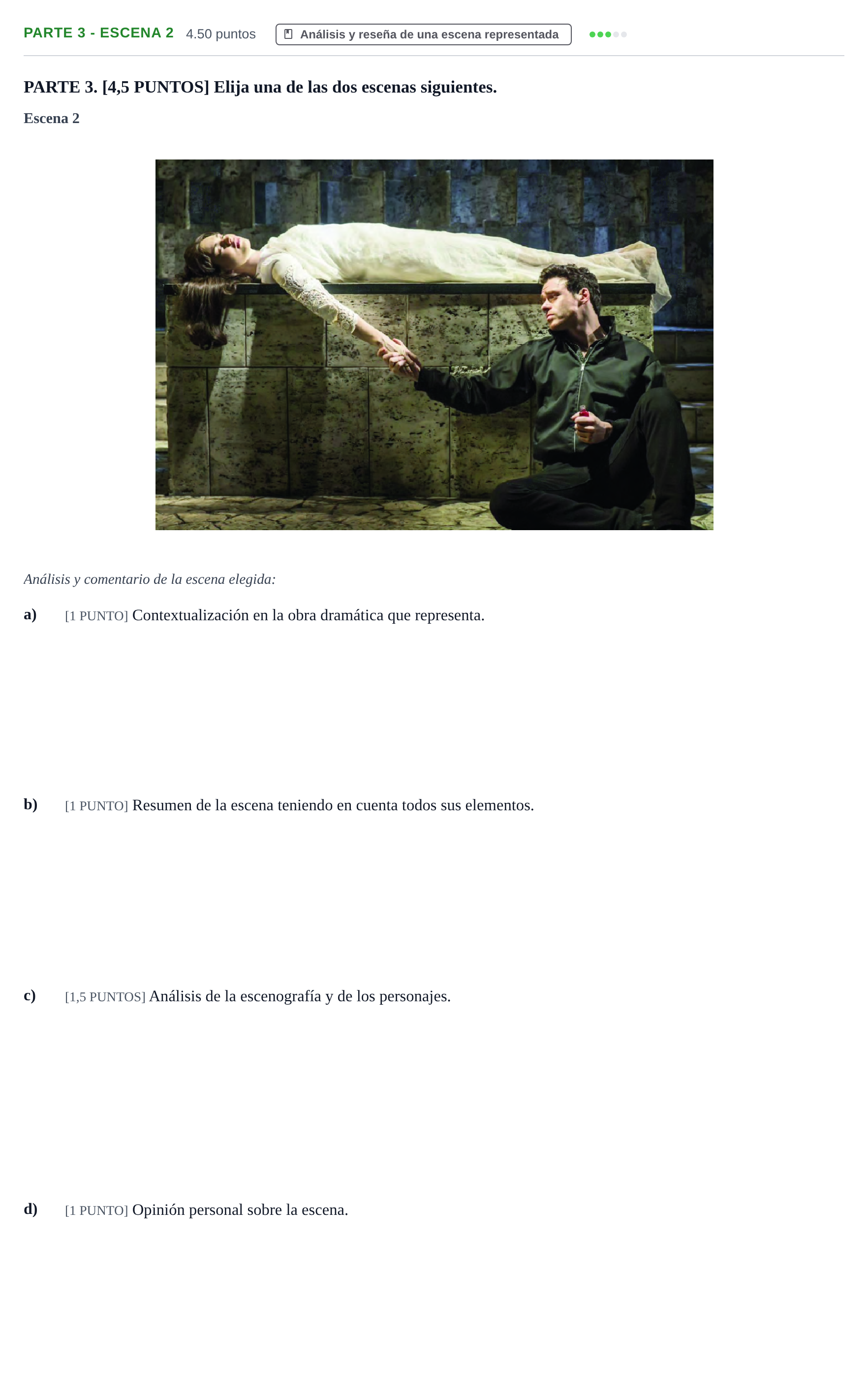 Enunciado: Ejercicio Parte 3 - Escena 2 · Artes Escénicas PAU Cantabria Ordinaria 2021