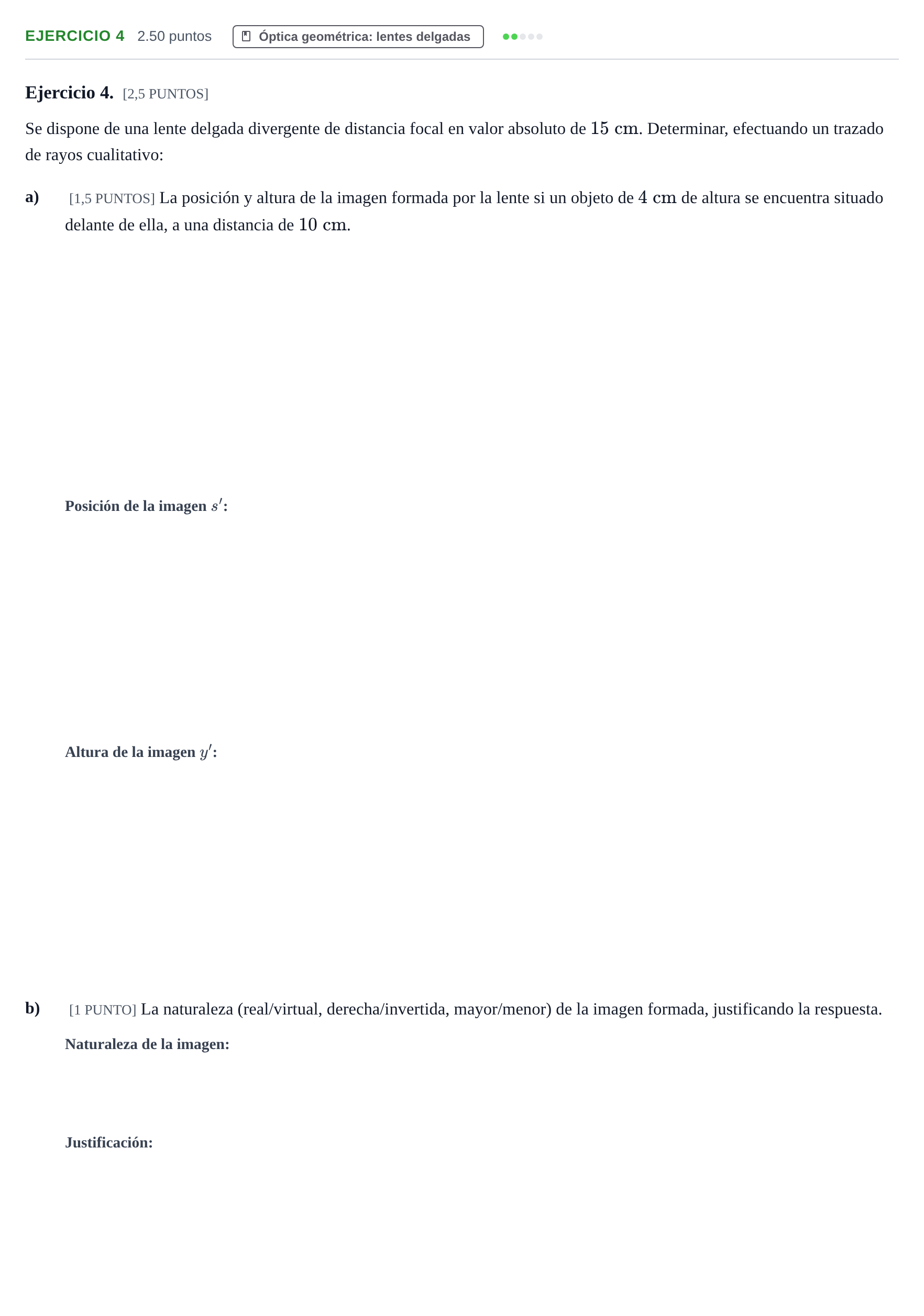 Enunciado: Ejercicio 4 · Física PAU Cantabria Extraordinaria 2021