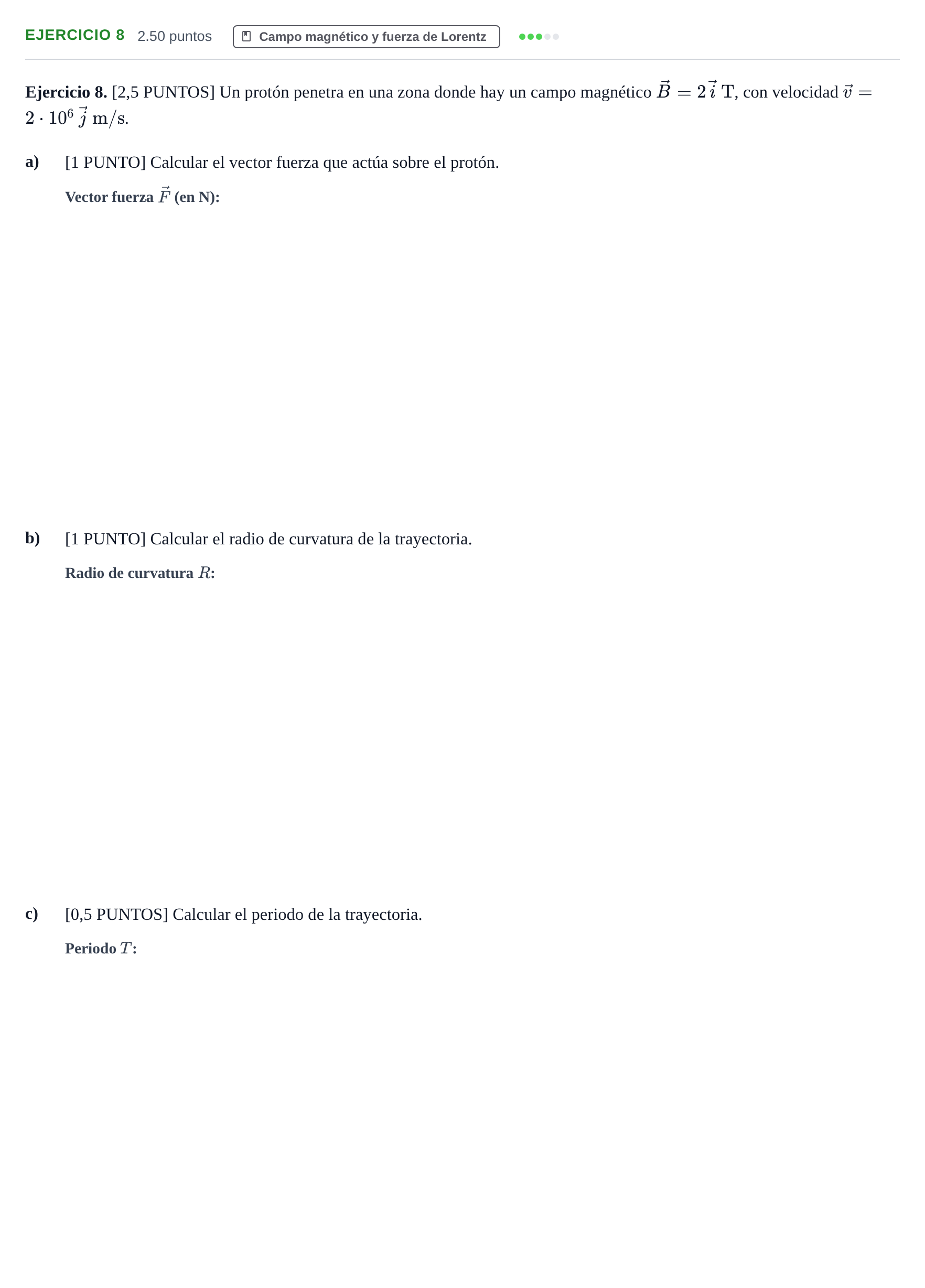 Enunciado: Ejercicio 8 · Física PAU Cantabria Extraordinaria 2021