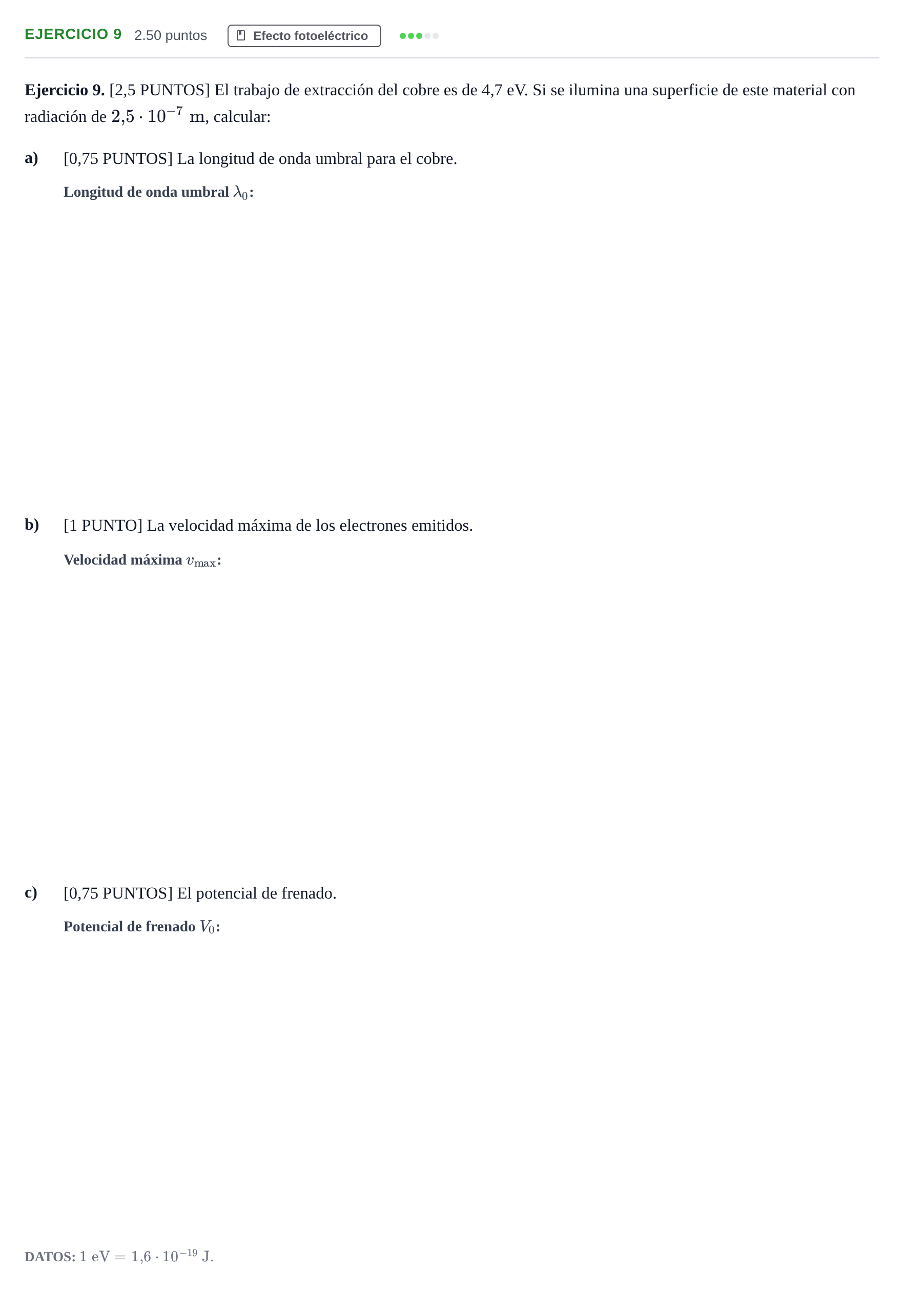 Enunciado: Ejercicio 9 · Física PAU Cantabria Extraordinaria 2021